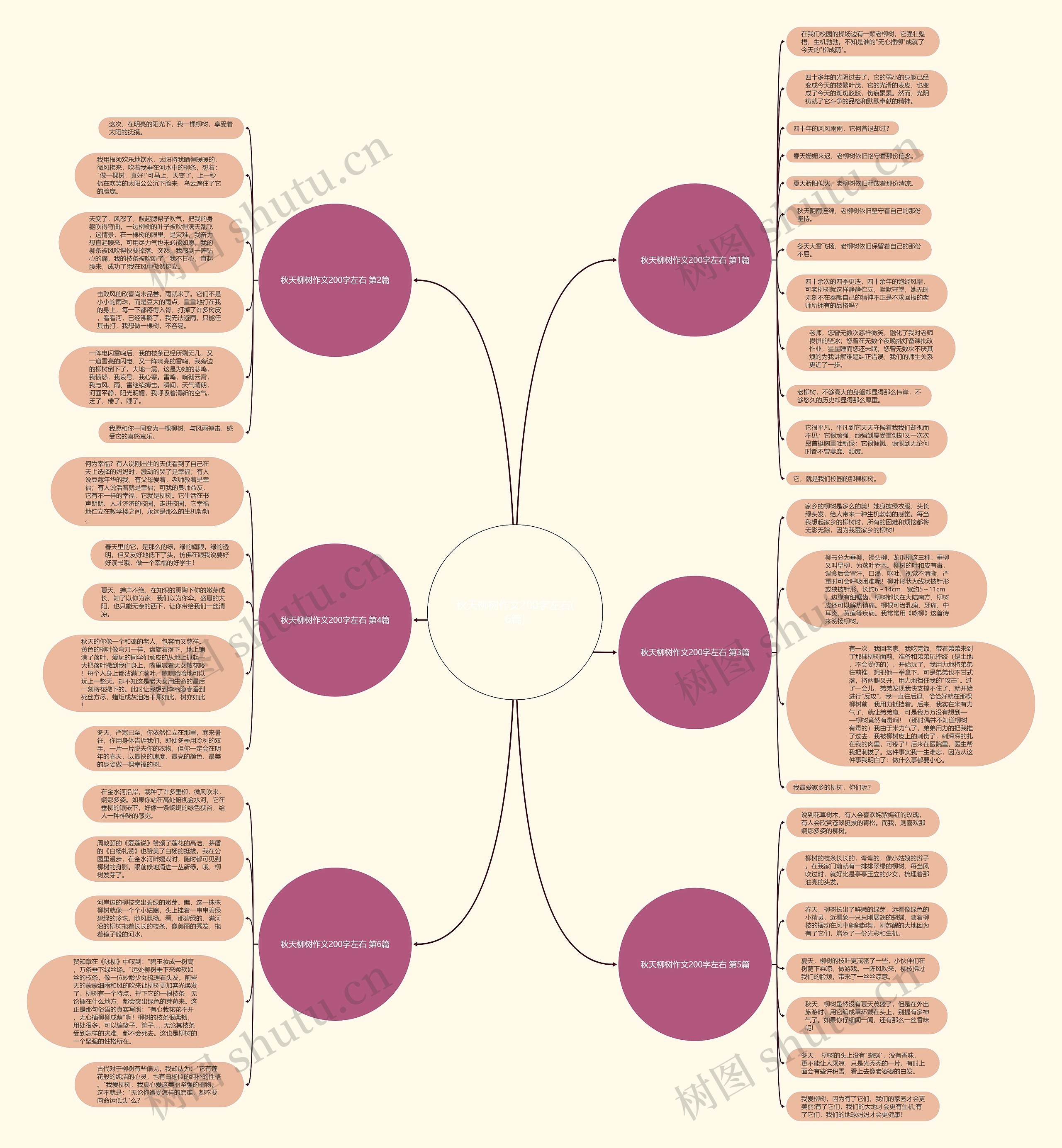 秋天柳树作文200字左右(6篇)思维导图