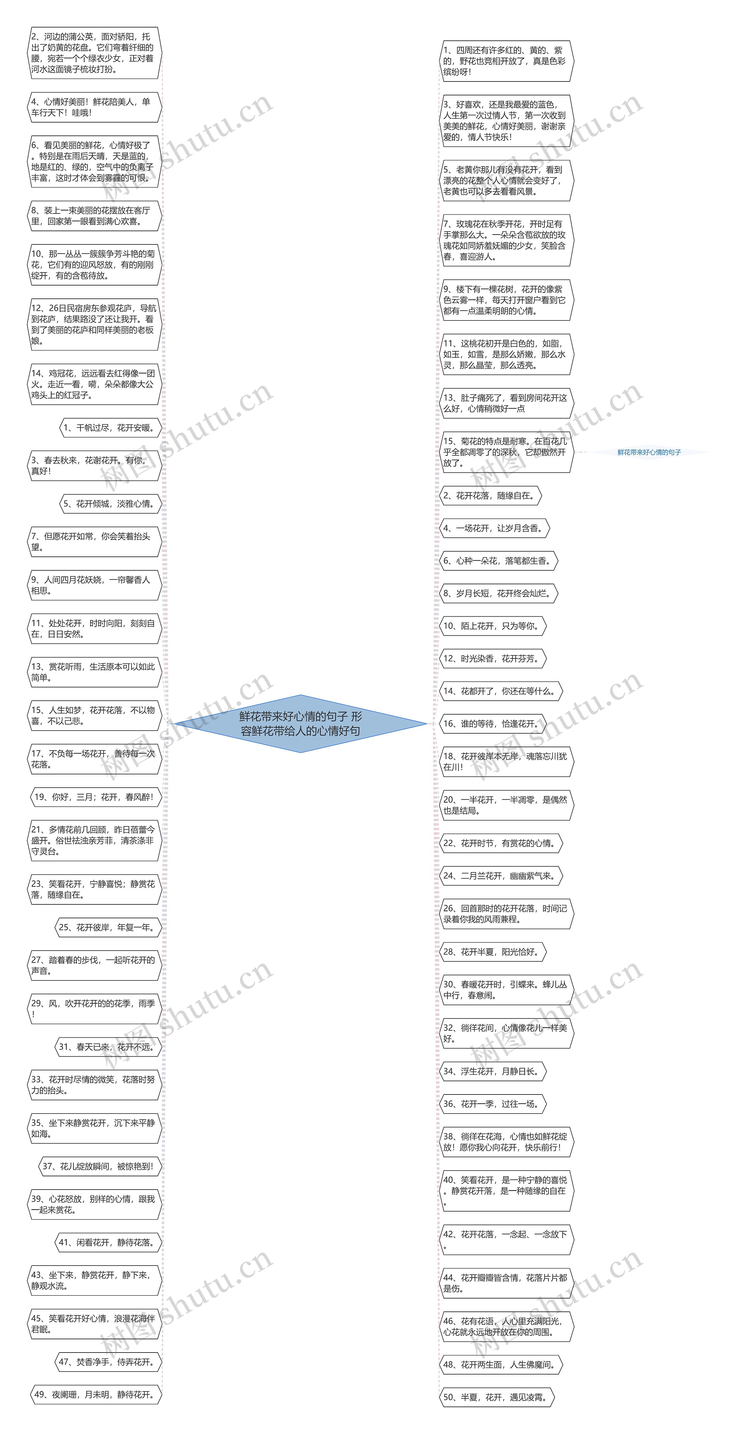 鲜花带来好心情的句子 形容鲜花带给人的心情好句思维导图