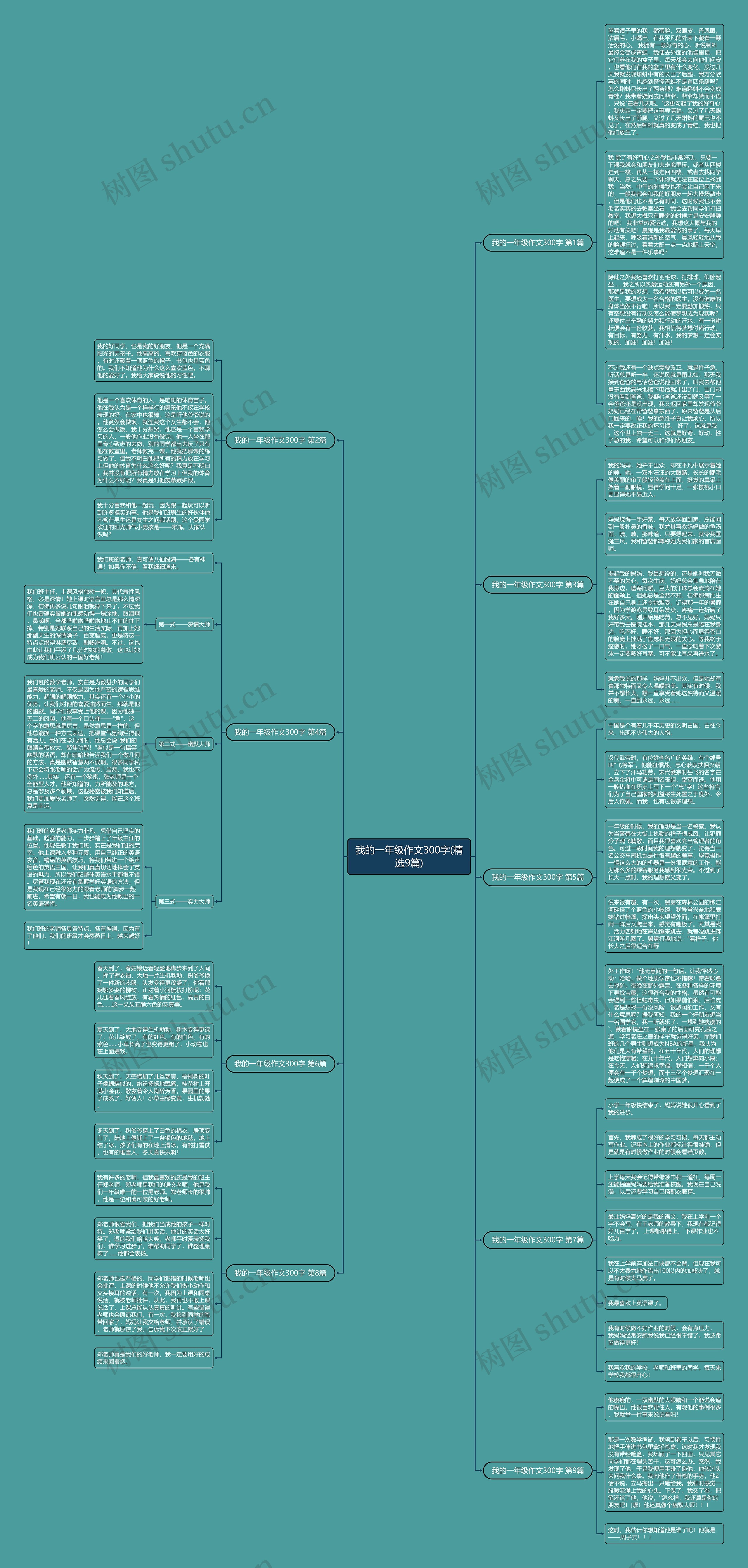 我的一年级作文300字(精选9篇)思维导图