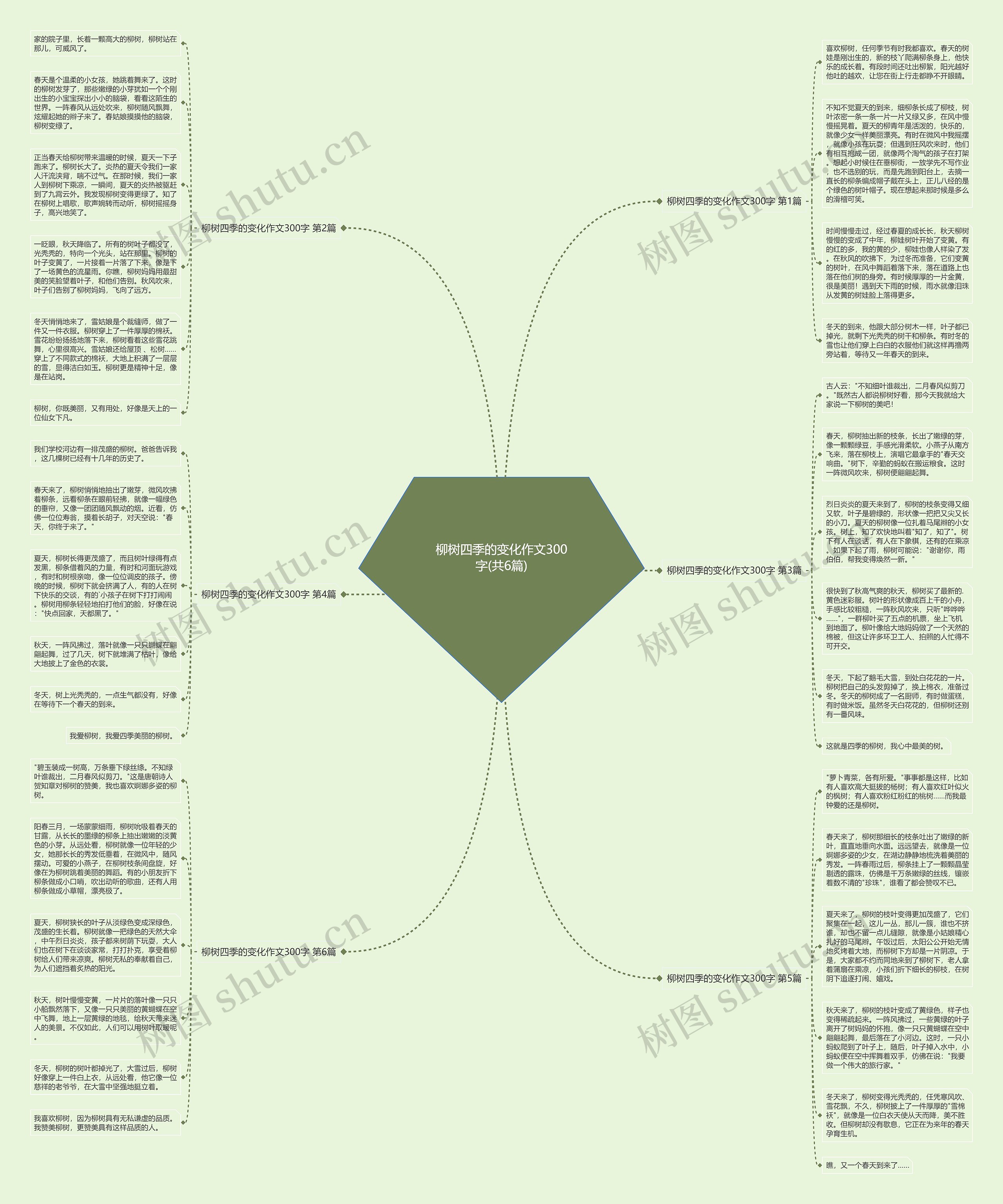 柳树四季的变化作文300字(共6篇)思维导图