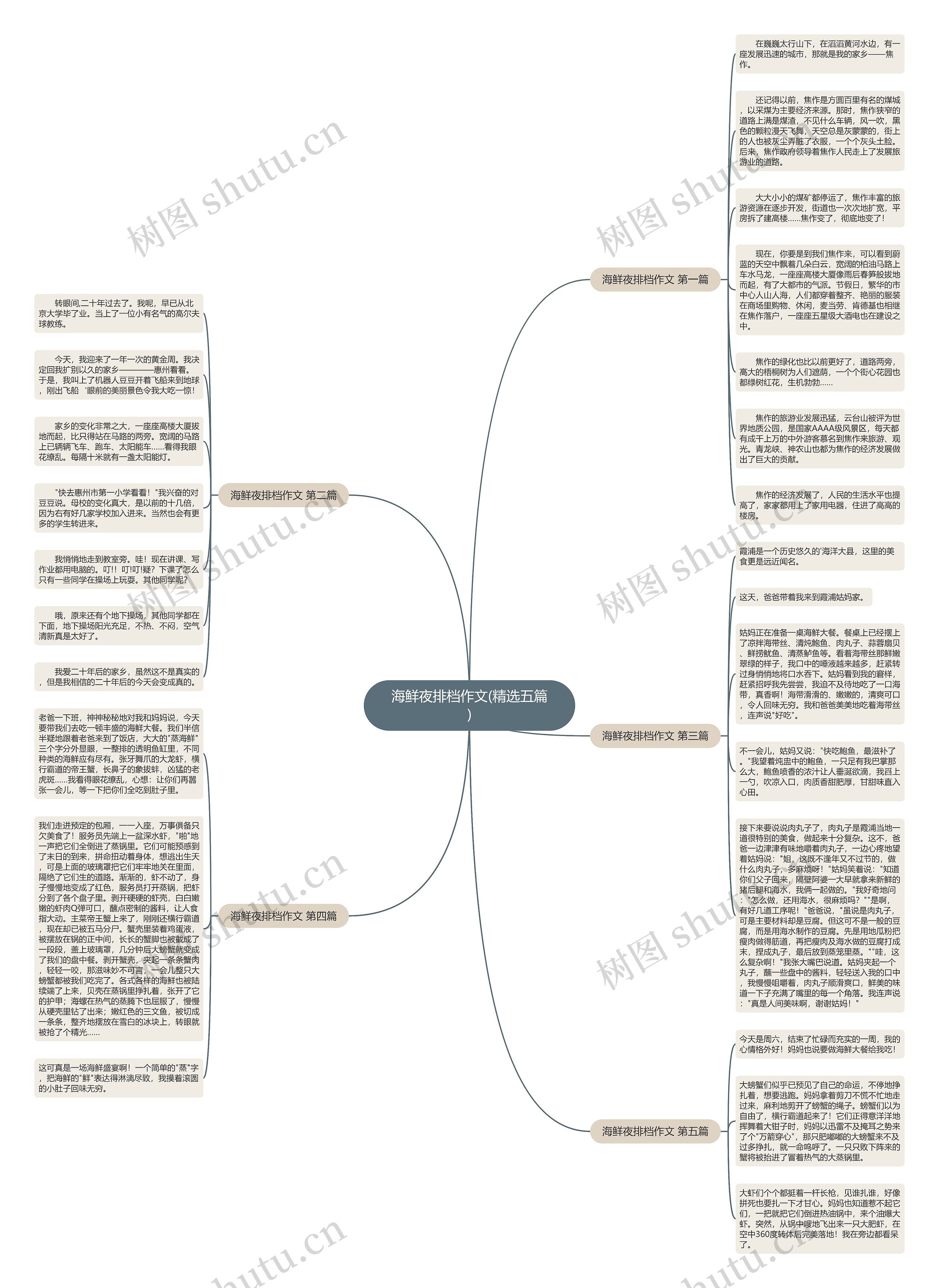 海鲜夜排档作文(精选五篇)思维导图