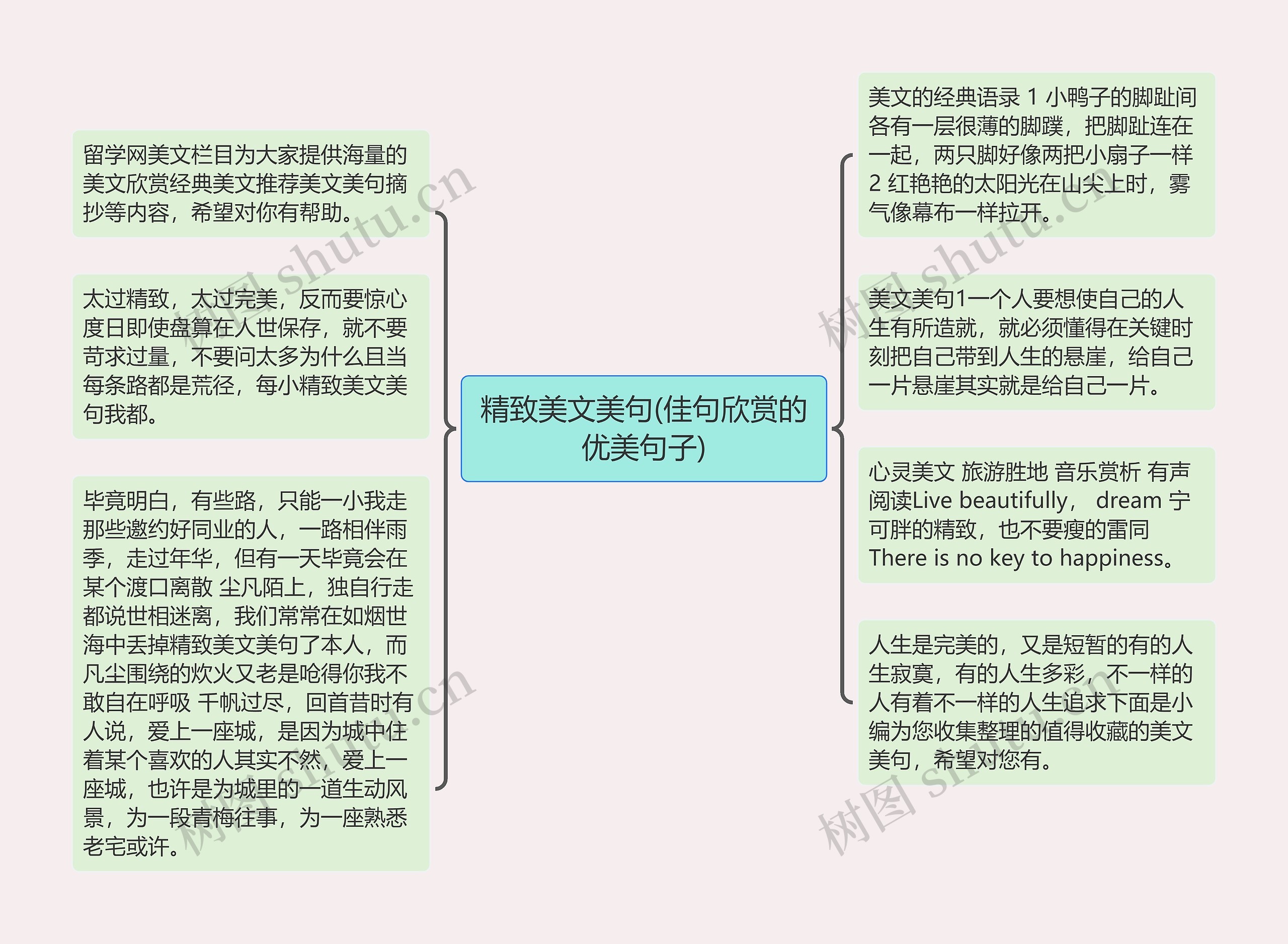 精致美文美句(佳句欣赏的优美句子)思维导图