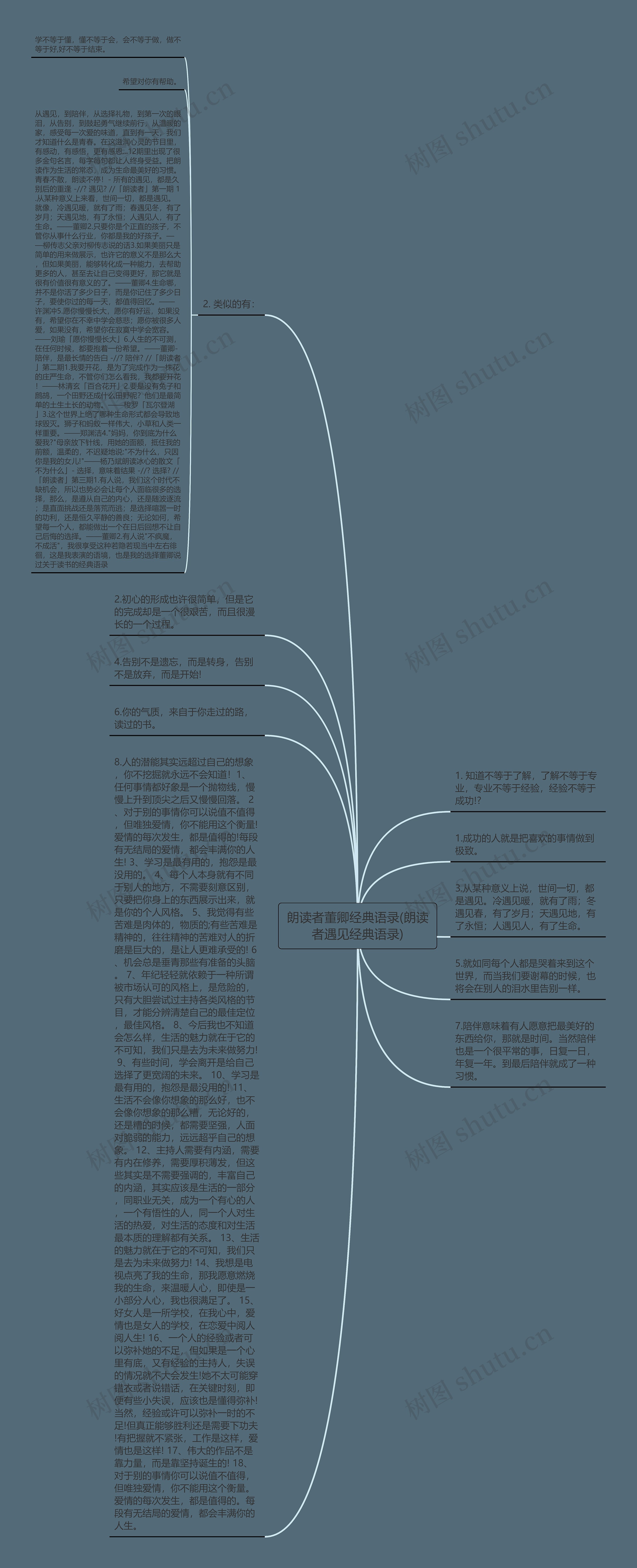 朗读者董卿经典语录(朗读者遇见经典语录)思维导图