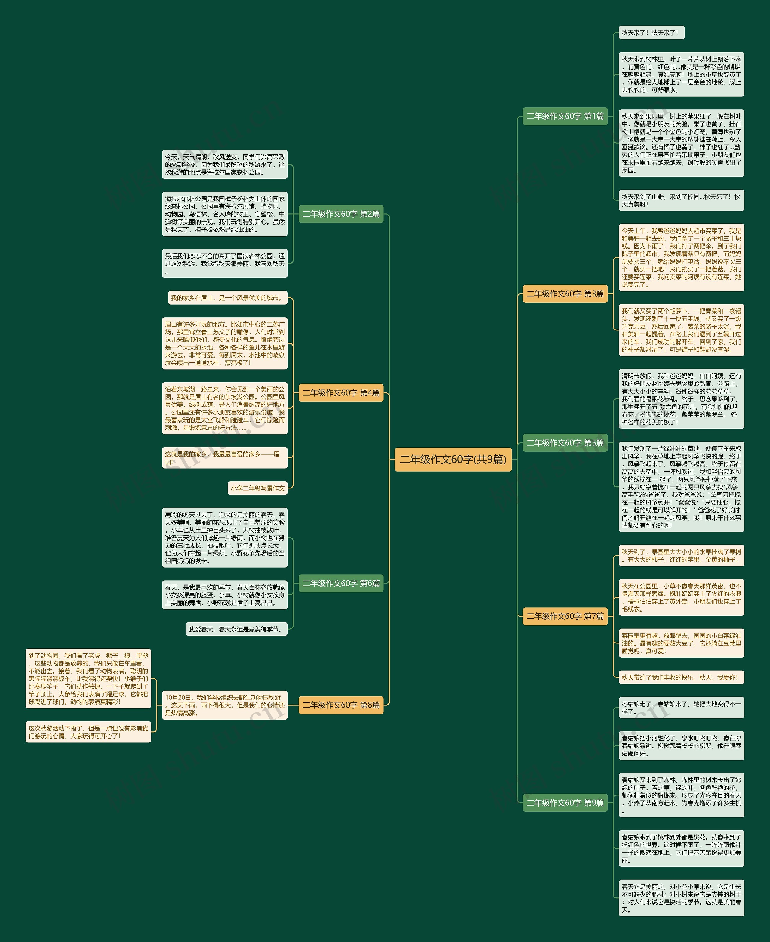二年级作文60字(共9篇)思维导图