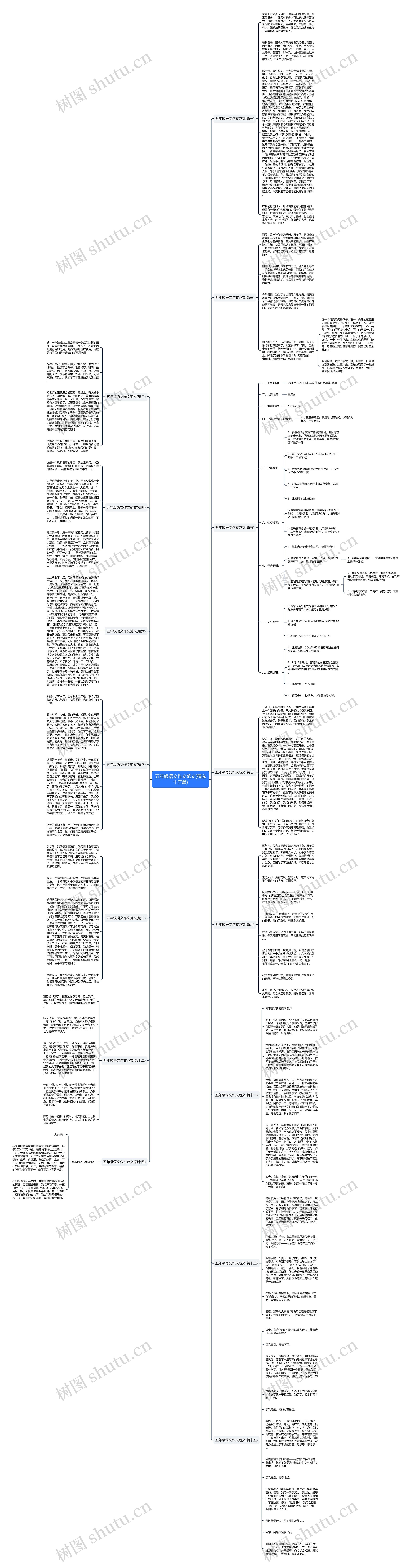 五年级语文作文范文(精选十五篇)思维导图