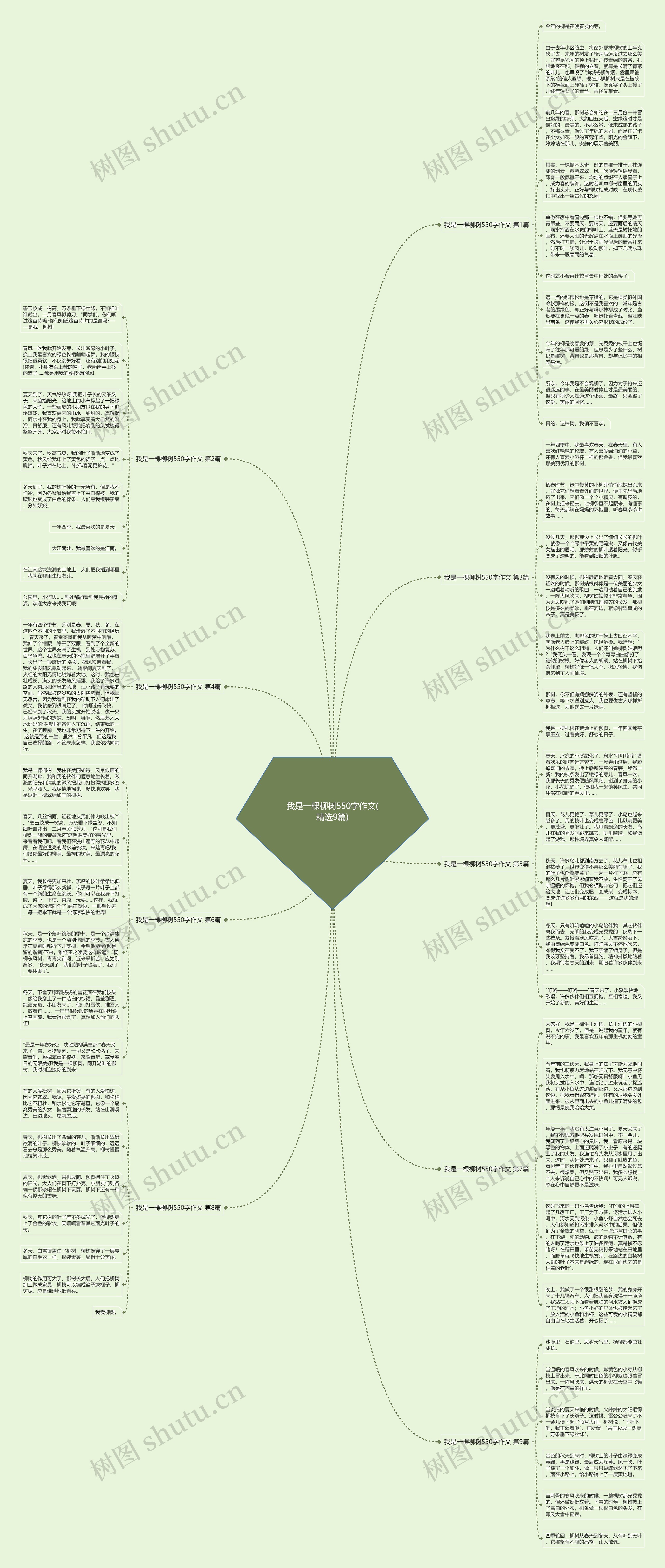 我是一棵柳树550字作文(精选9篇)思维导图