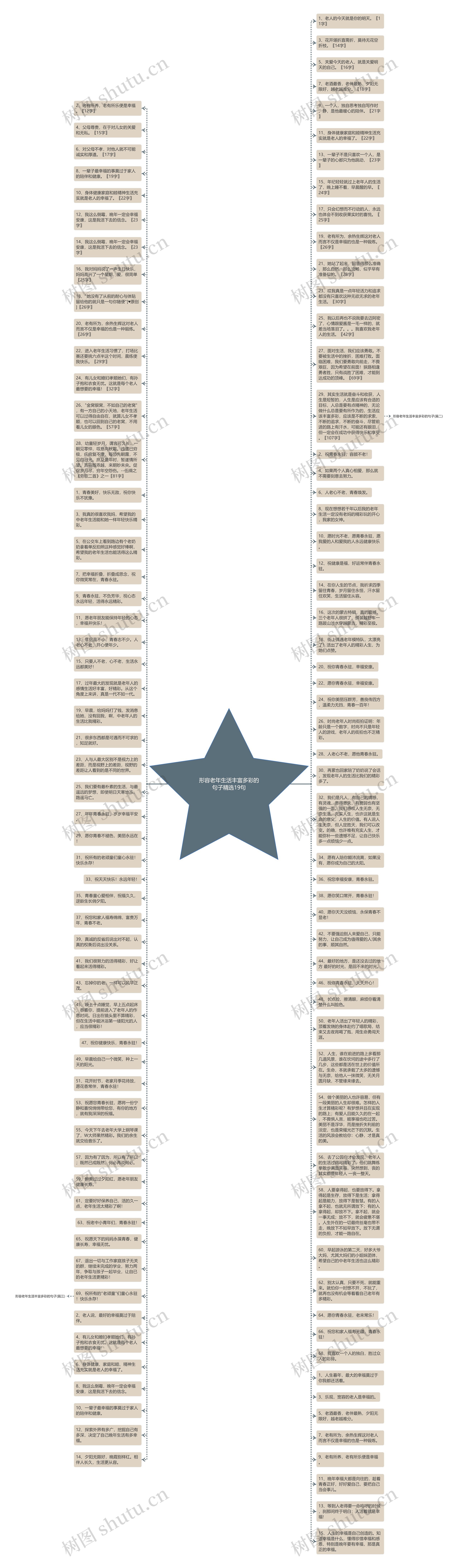 形容老年生活丰富多彩的句子精选19句思维导图
