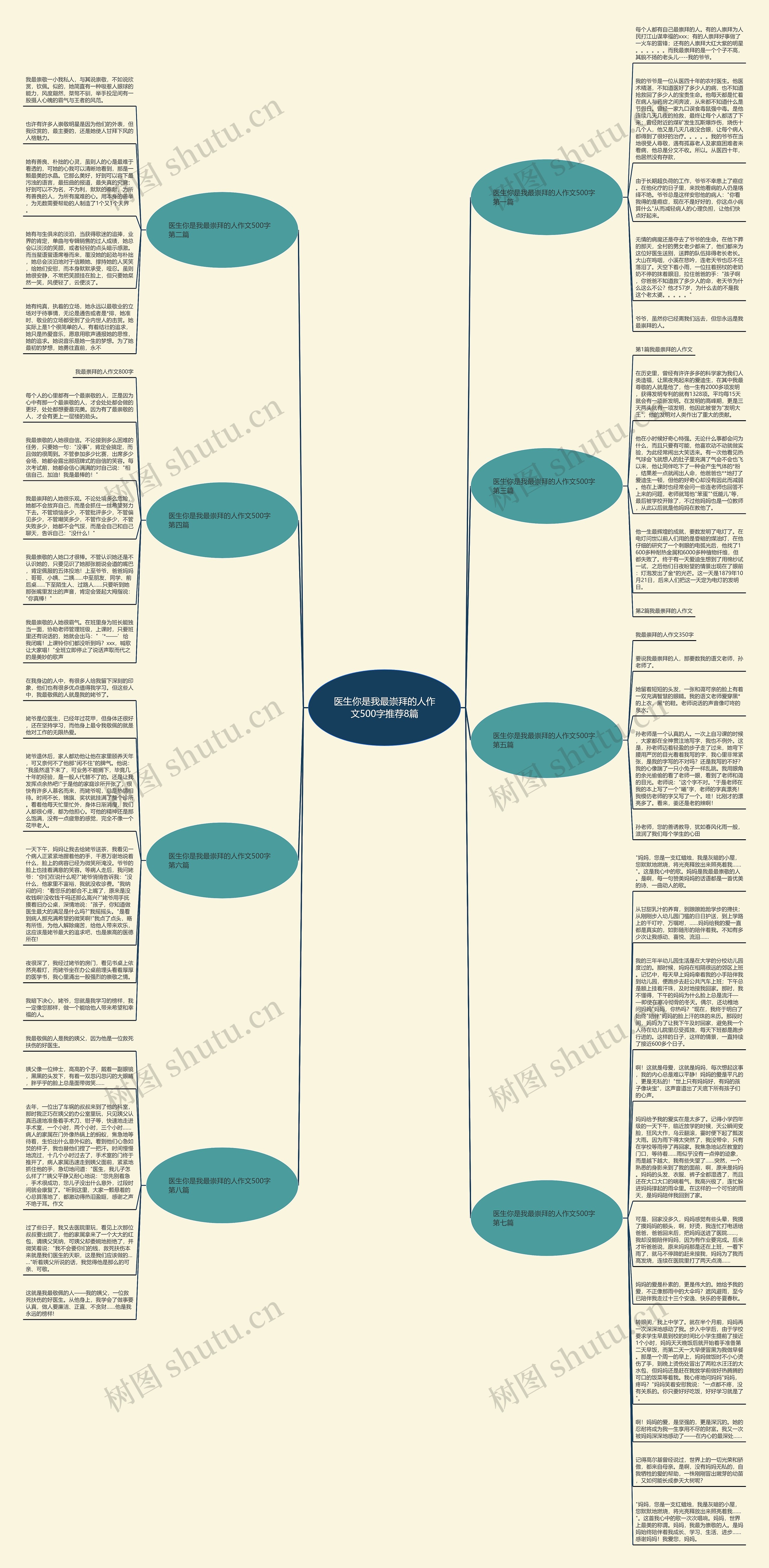 医生你是我最崇拜的人作文500字推荐8篇思维导图
