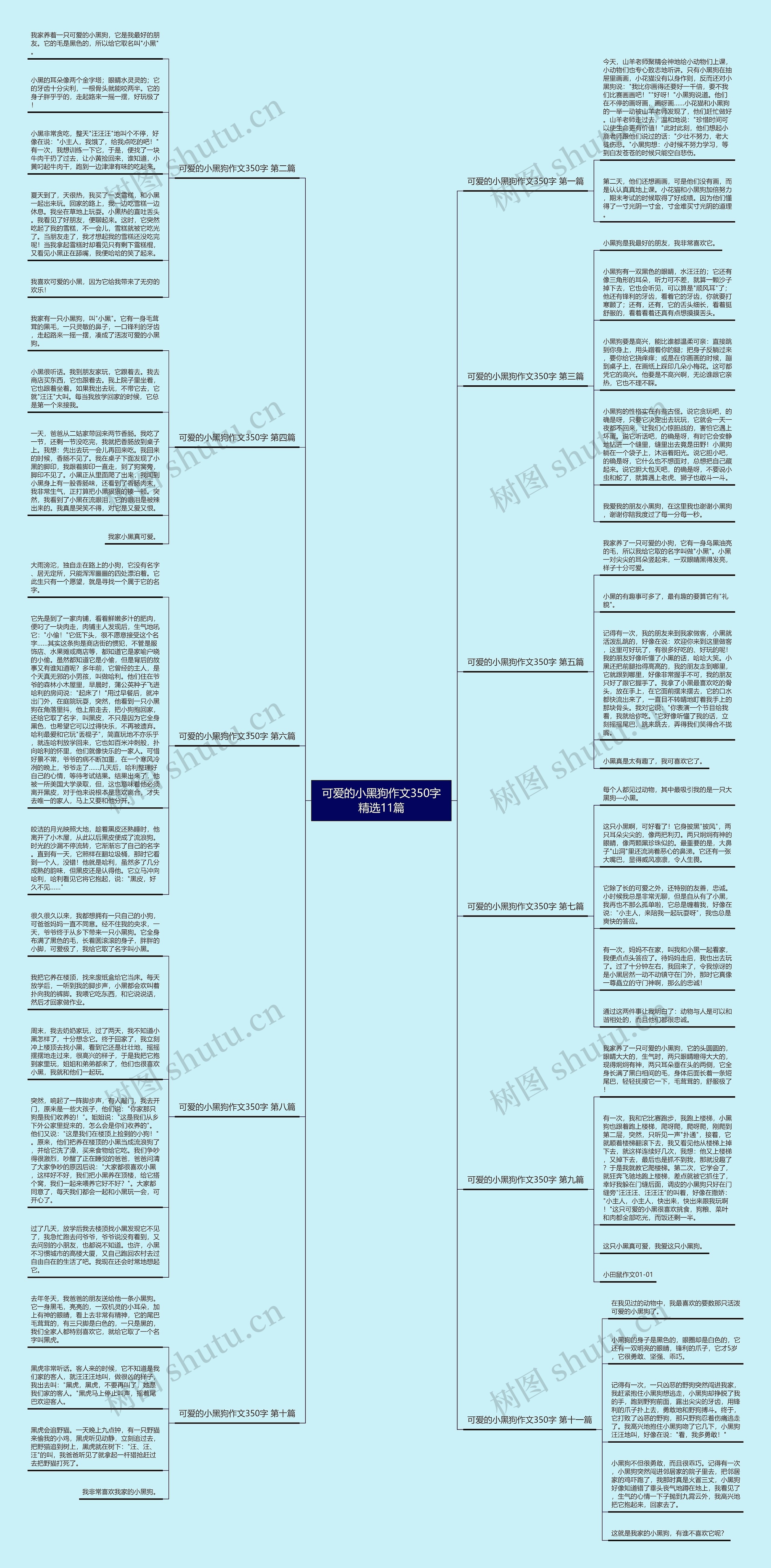 可爱的小黑狗作文350字精选11篇思维导图