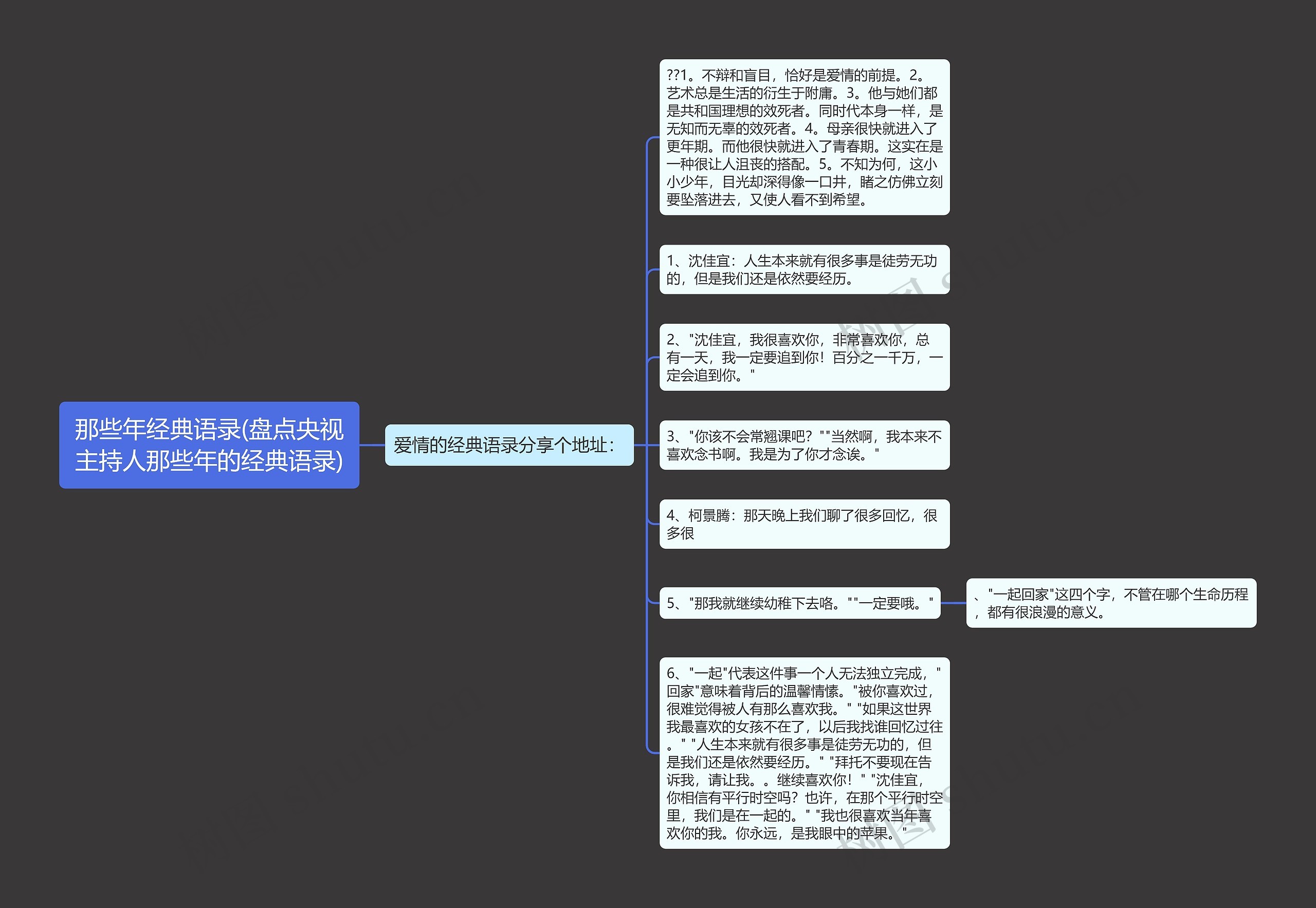 那些年经典语录(盘点央视主持人那些年的经典语录)思维导图