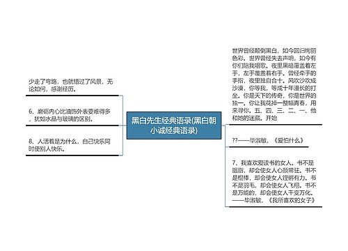 黑白先生经典语录(黑白朝小诚经典语录)