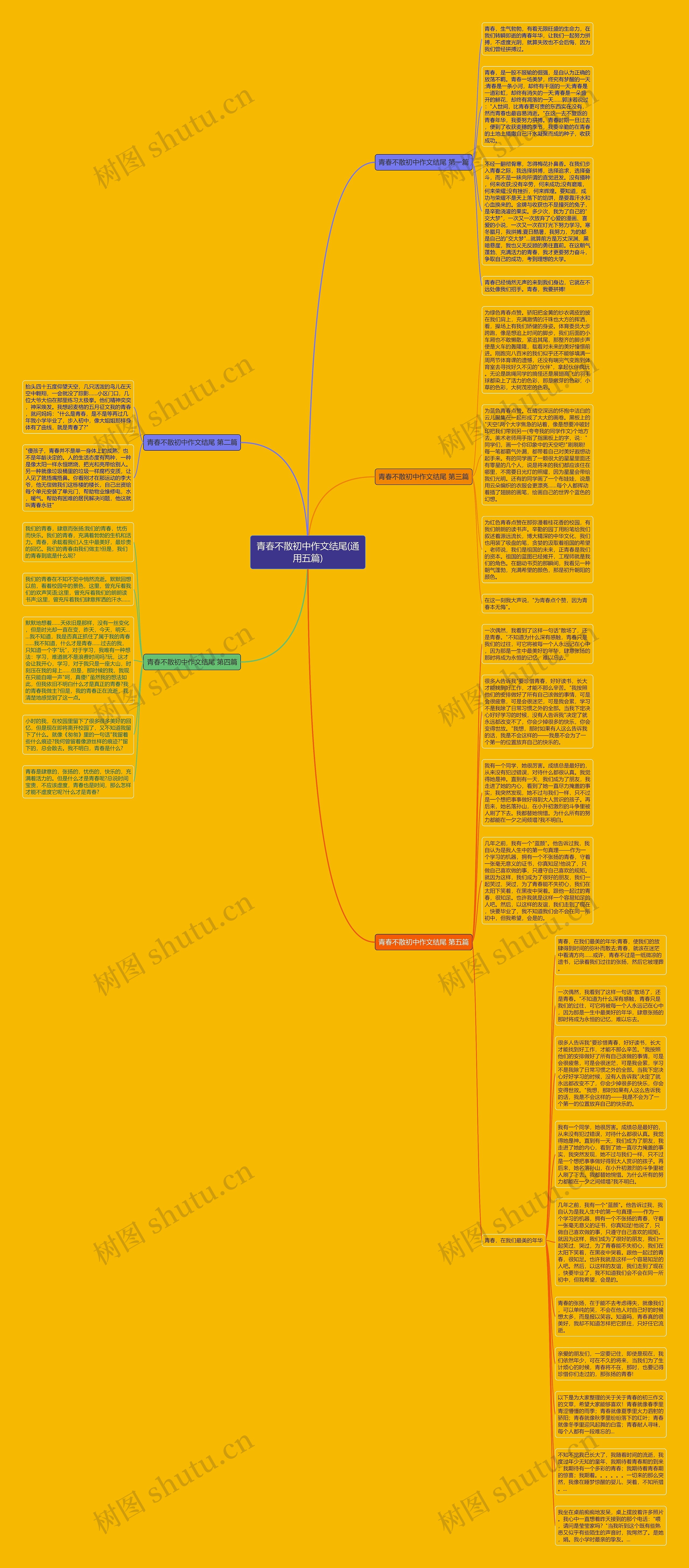 青春不散初中作文结尾(通用五篇)思维导图