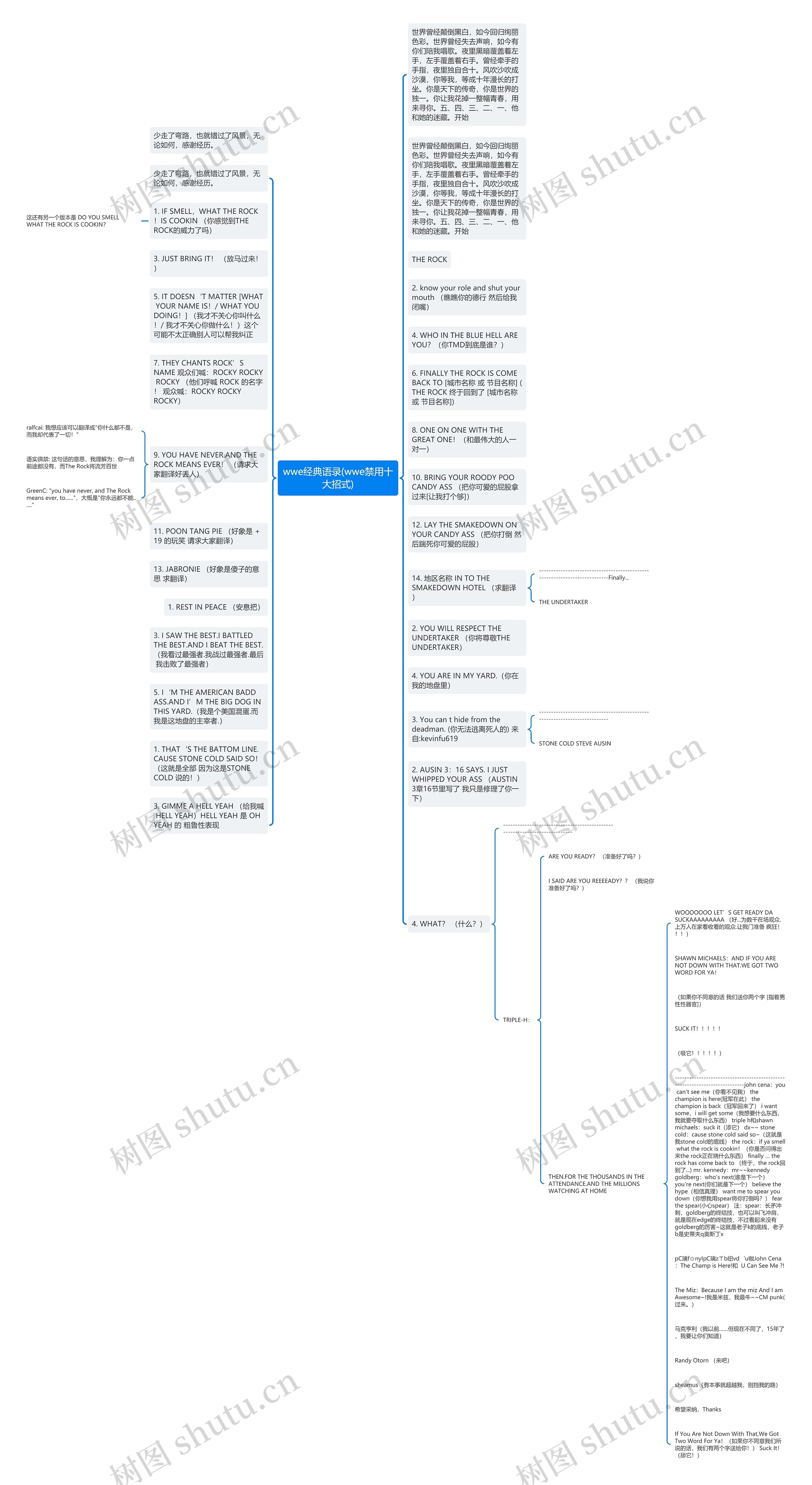wwe经典语录(wwe禁用十大招式)思维导图