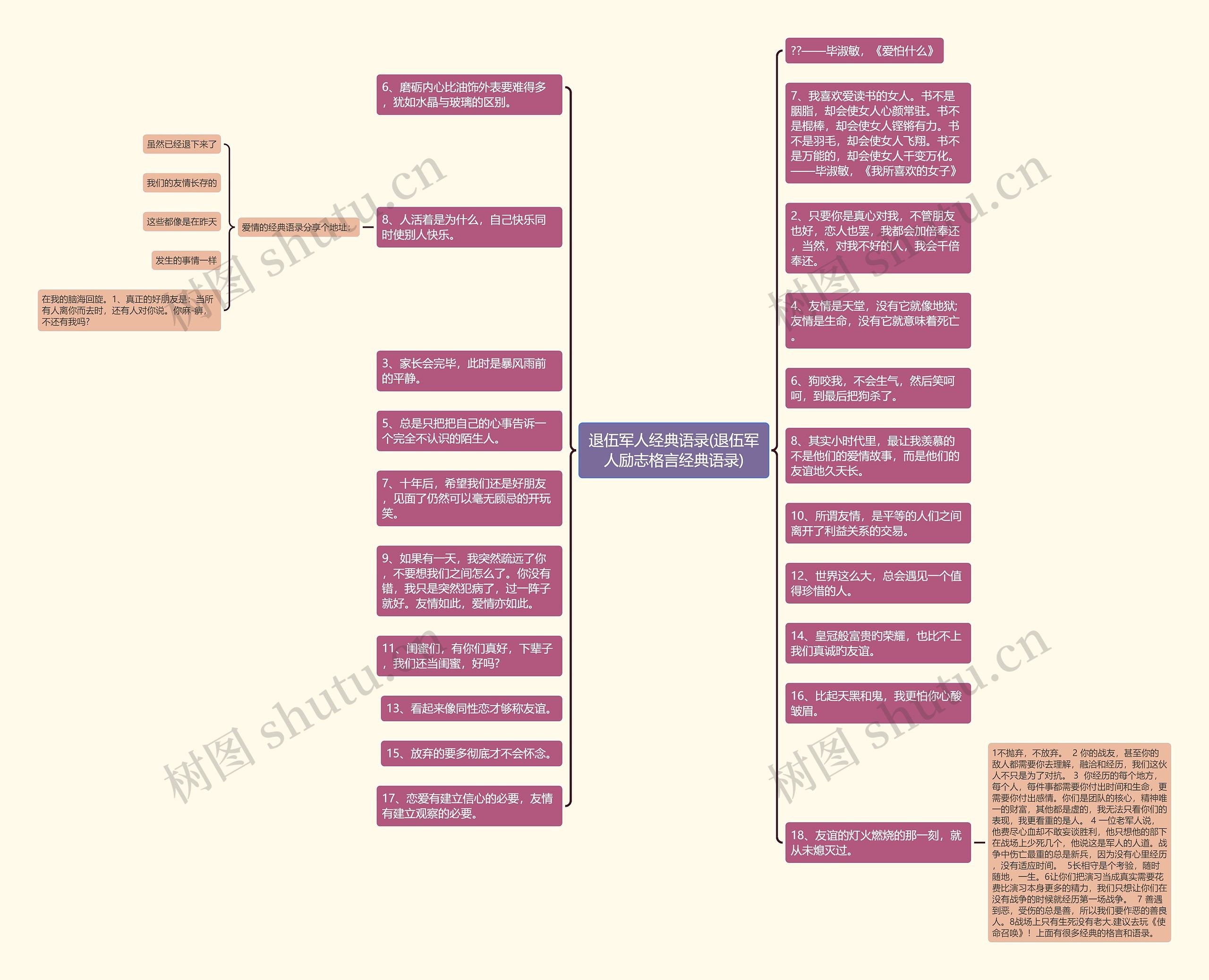 退伍军人经典语录(退伍军人励志格言经典语录)思维导图