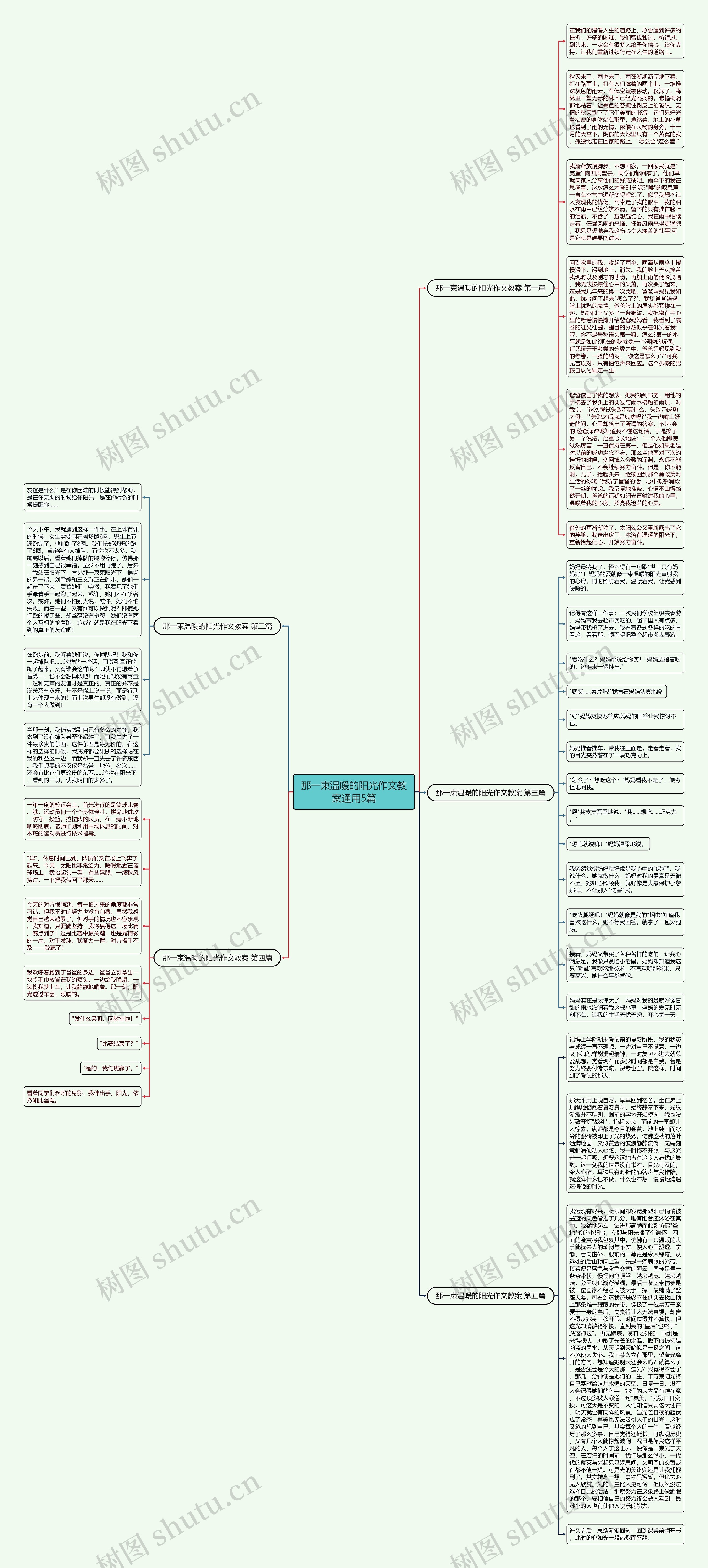 那一束温暖的阳光作文教案通用5篇思维导图