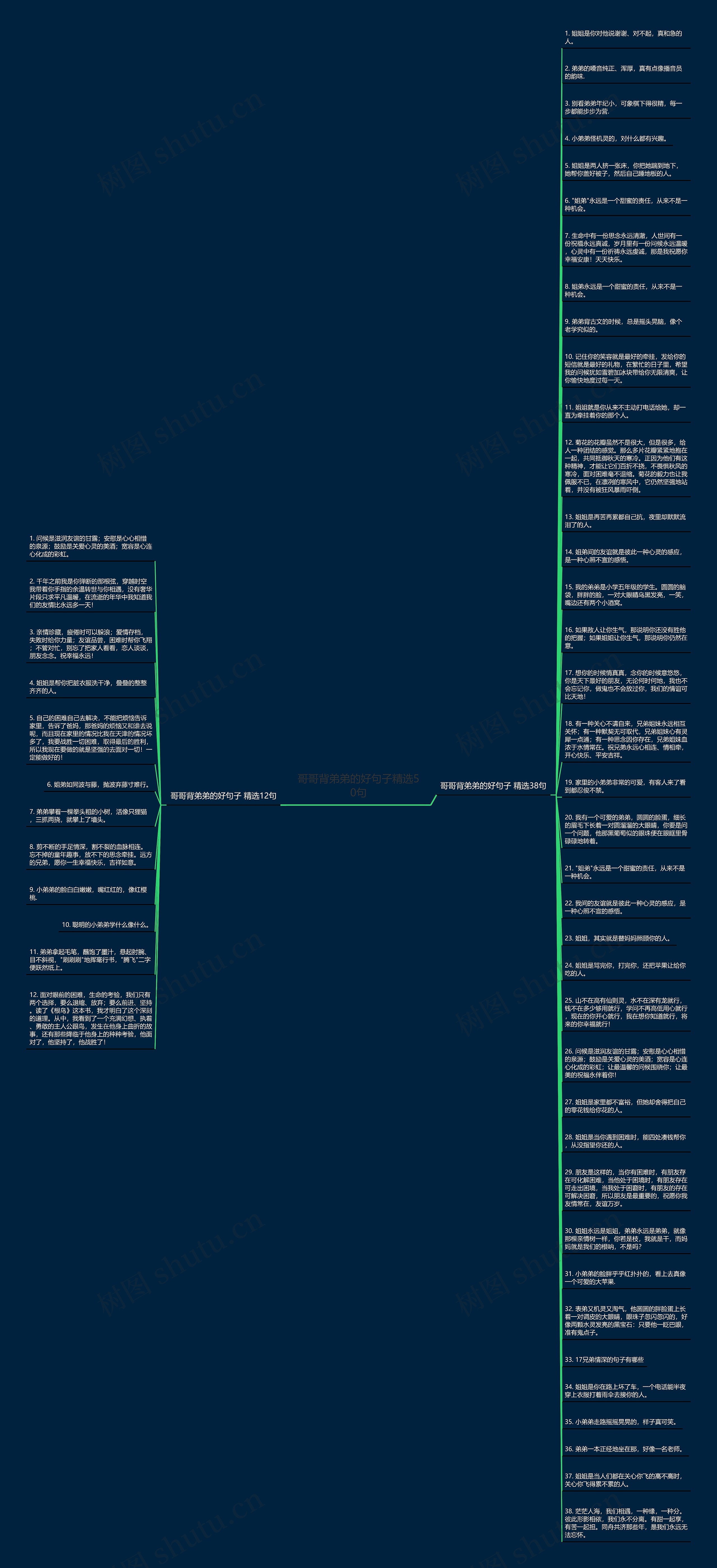 哥哥背弟弟的好句子精选50句思维导图