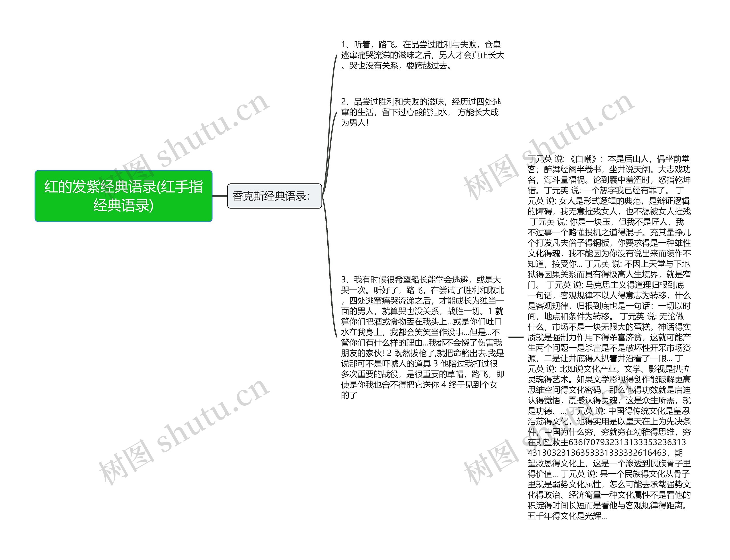 红的发紫经典语录(红手指经典语录)思维导图