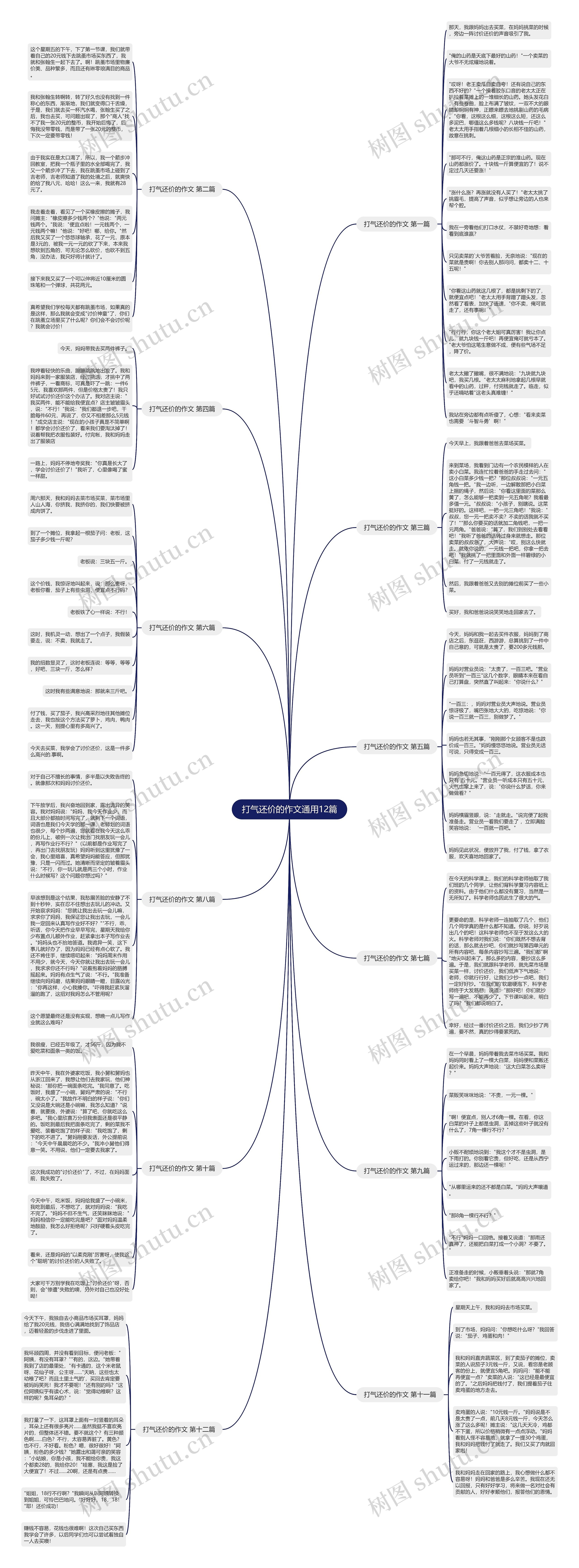 打气还价的作文通用12篇思维导图
