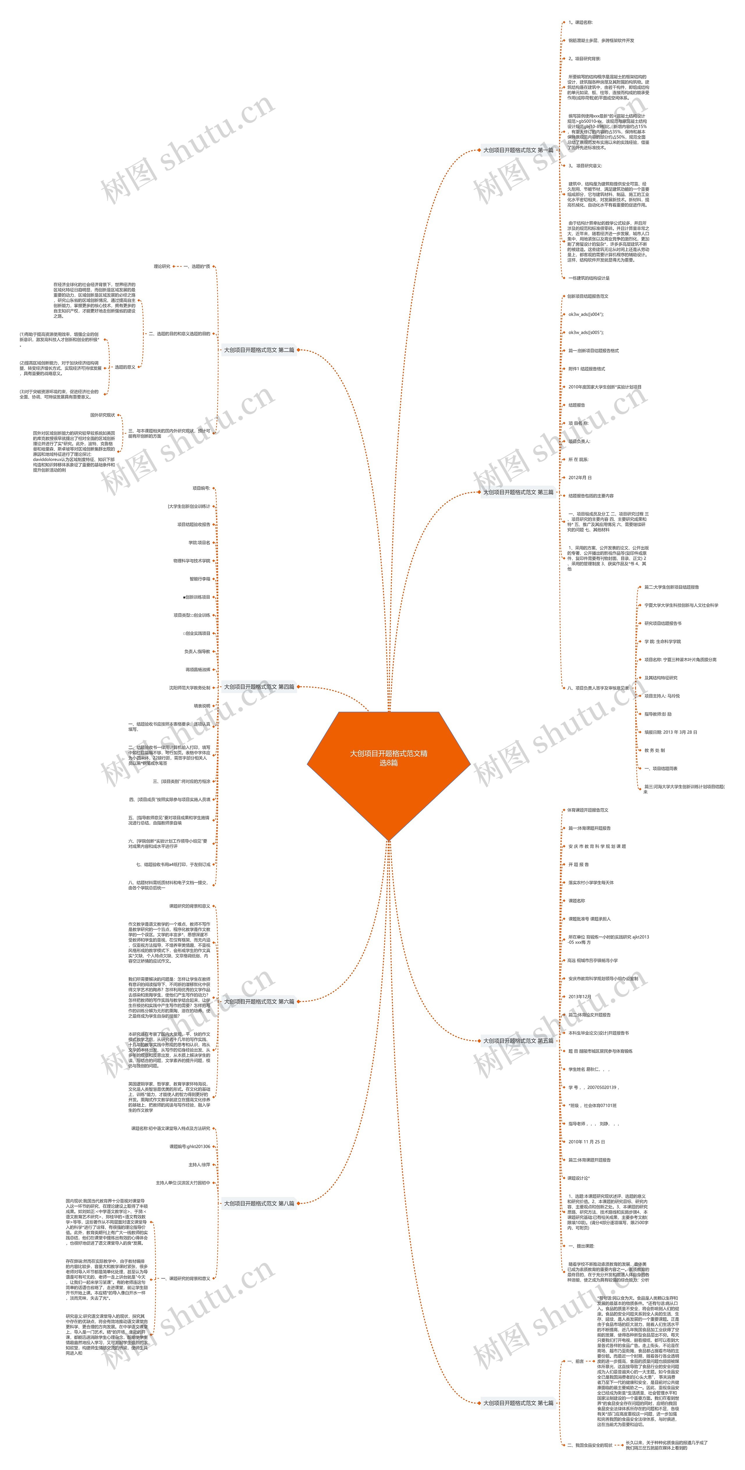 大创项目开题格式范文精选8篇思维导图