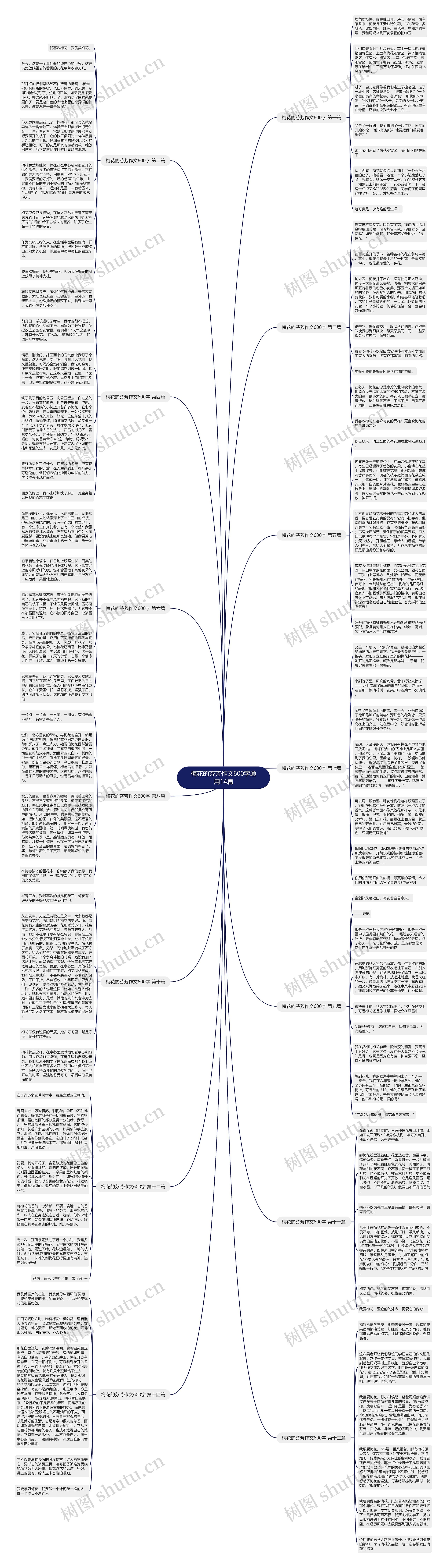 梅花的芬芳作文600字通用14篇思维导图