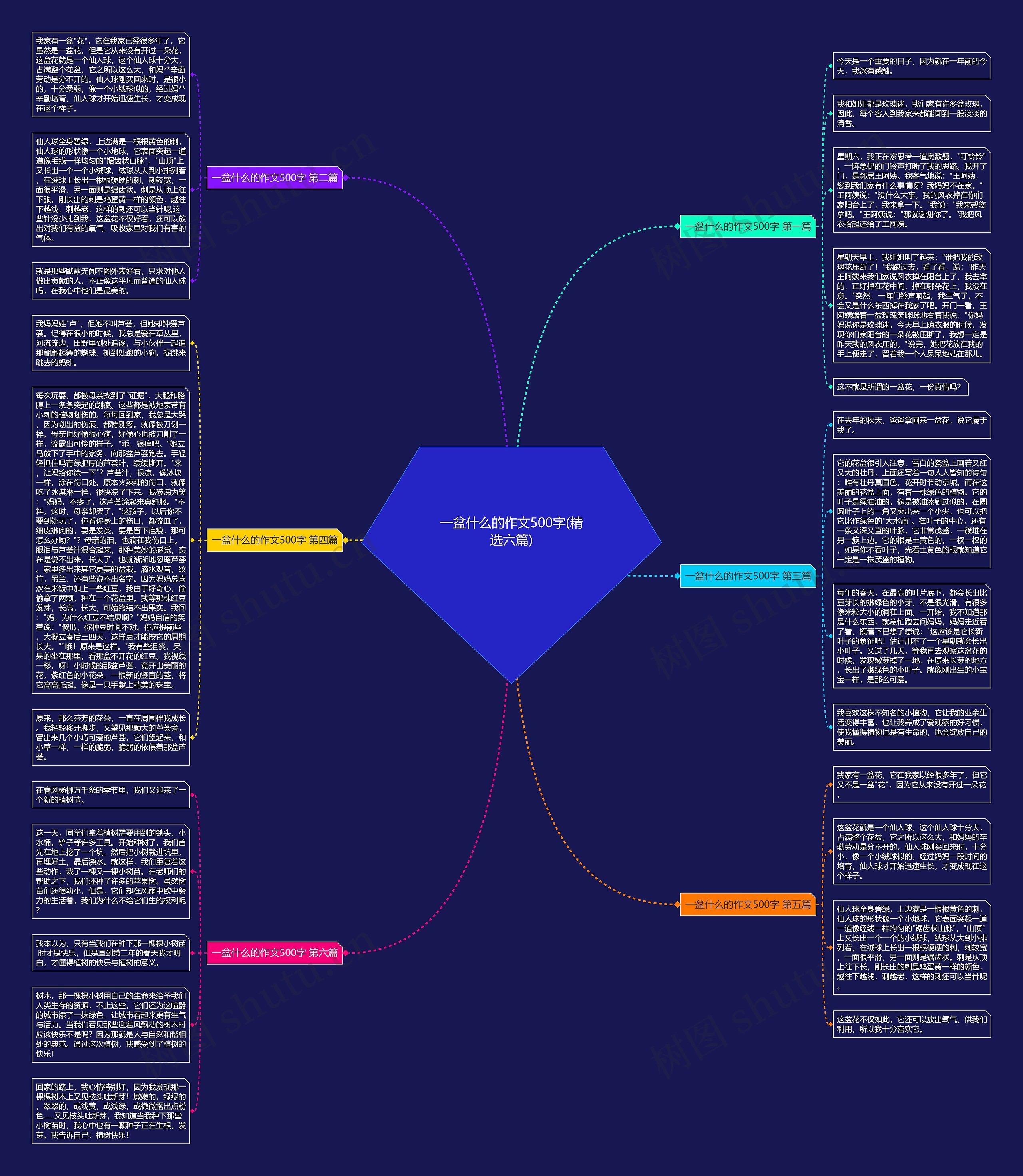 一盆什么的作文500字(精选六篇)思维导图