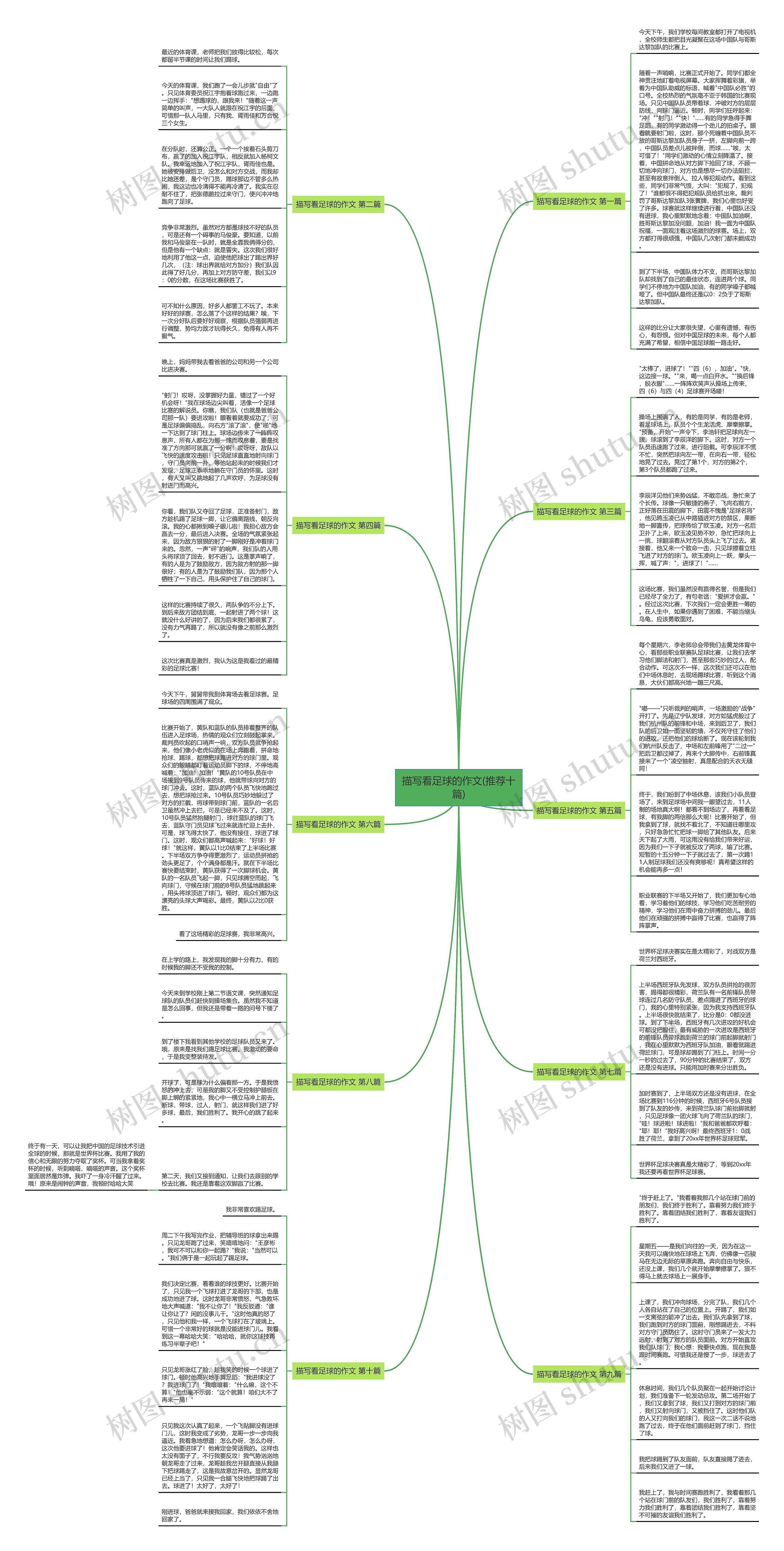 描写看足球的作文(推荐十篇)思维导图