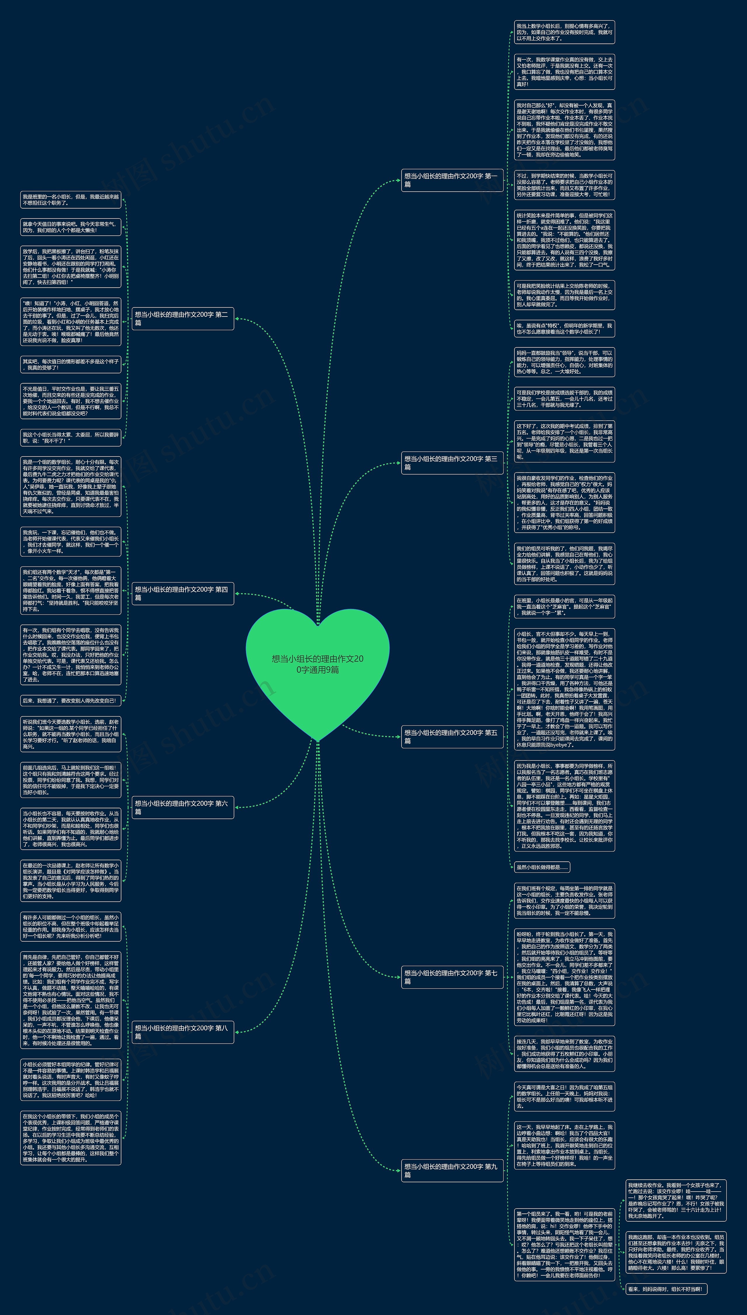 想当小组长的理由作文200字通用9篇思维导图