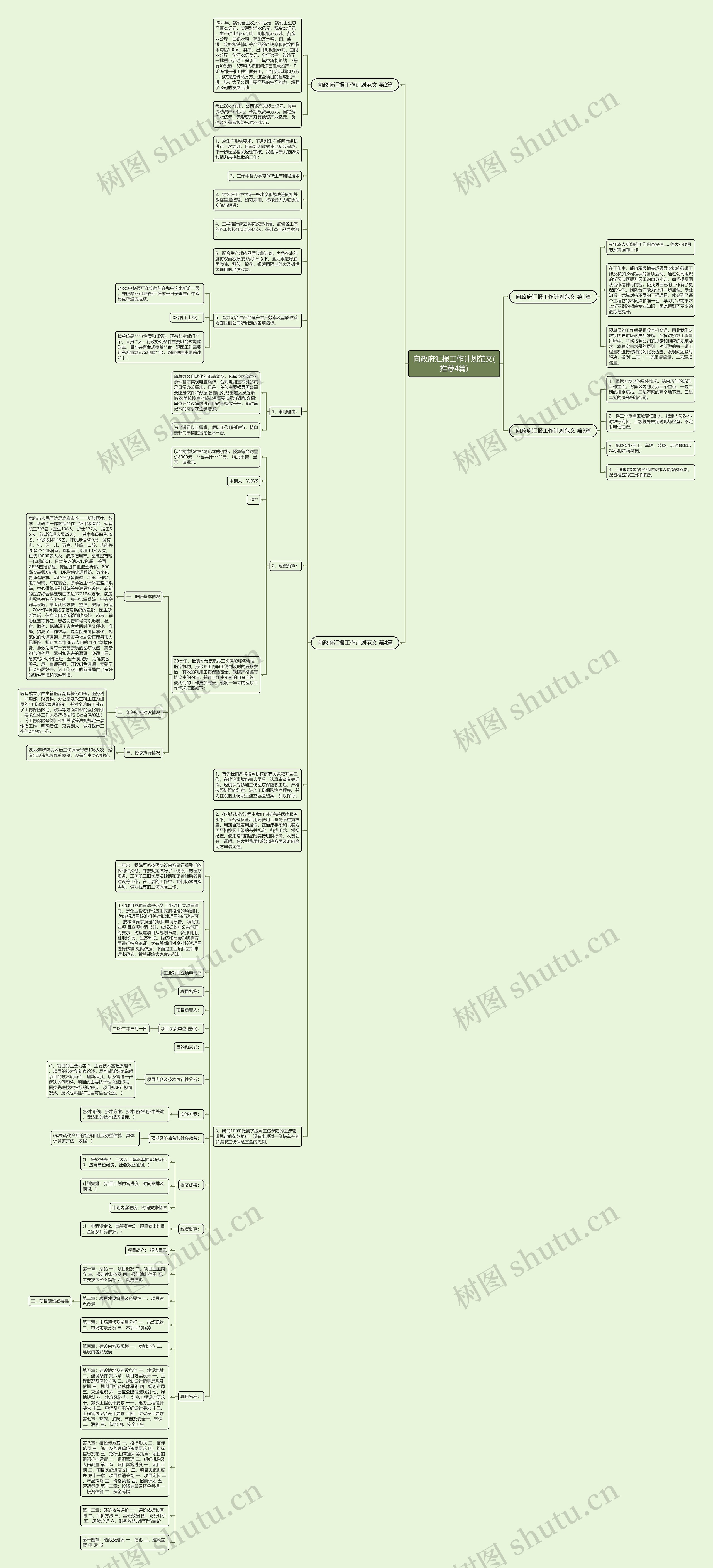 向政府汇报工作计划范文(推荐4篇)思维导图