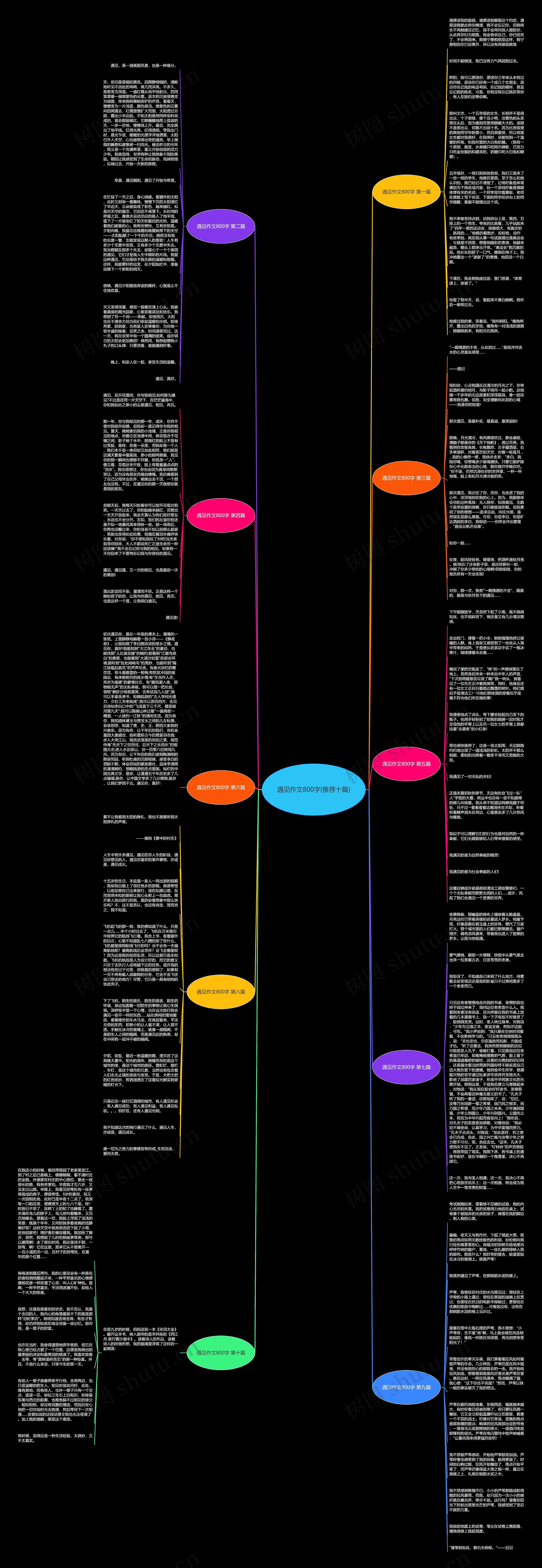 遇见作文800字(推荐十篇)思维导图