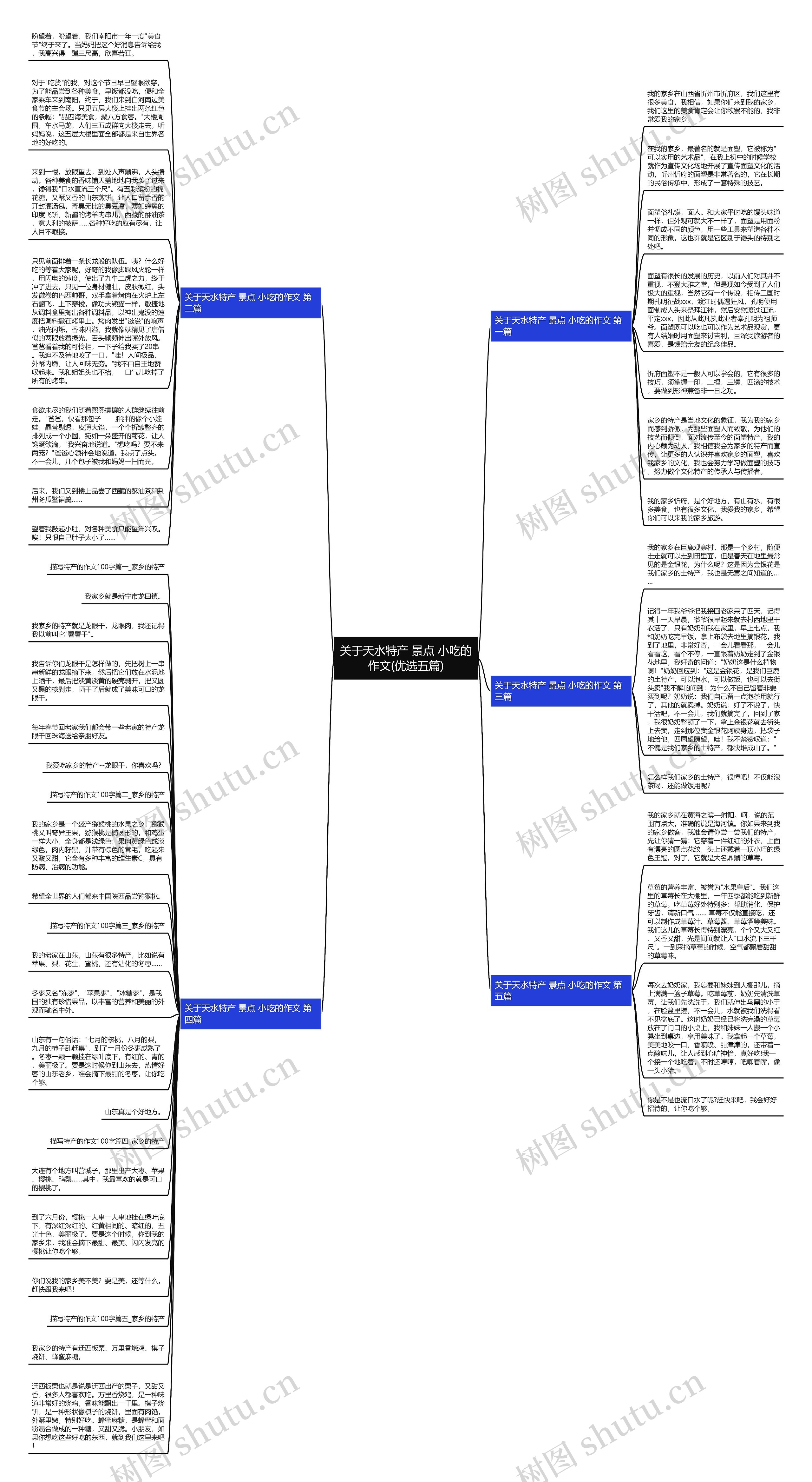 关于天水特产 景点 小吃的作文(优选五篇)思维导图