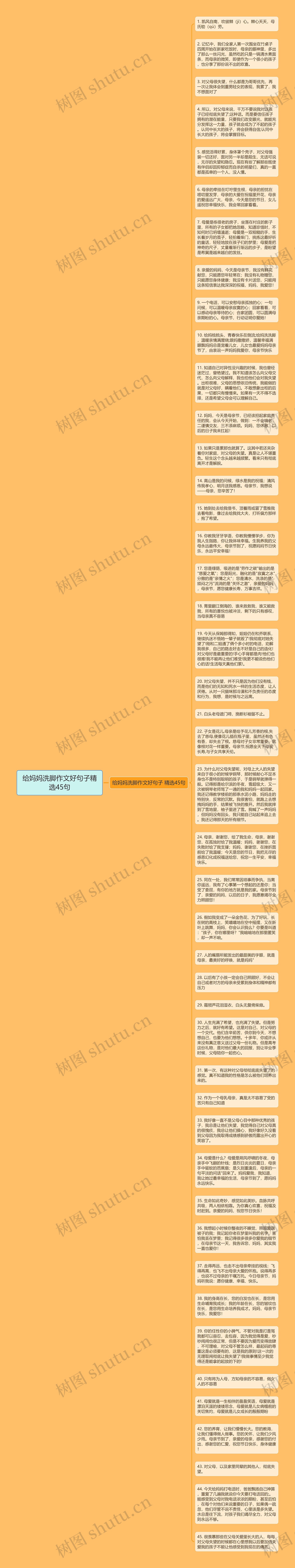 给妈妈洗脚作文好句子精选45句思维导图