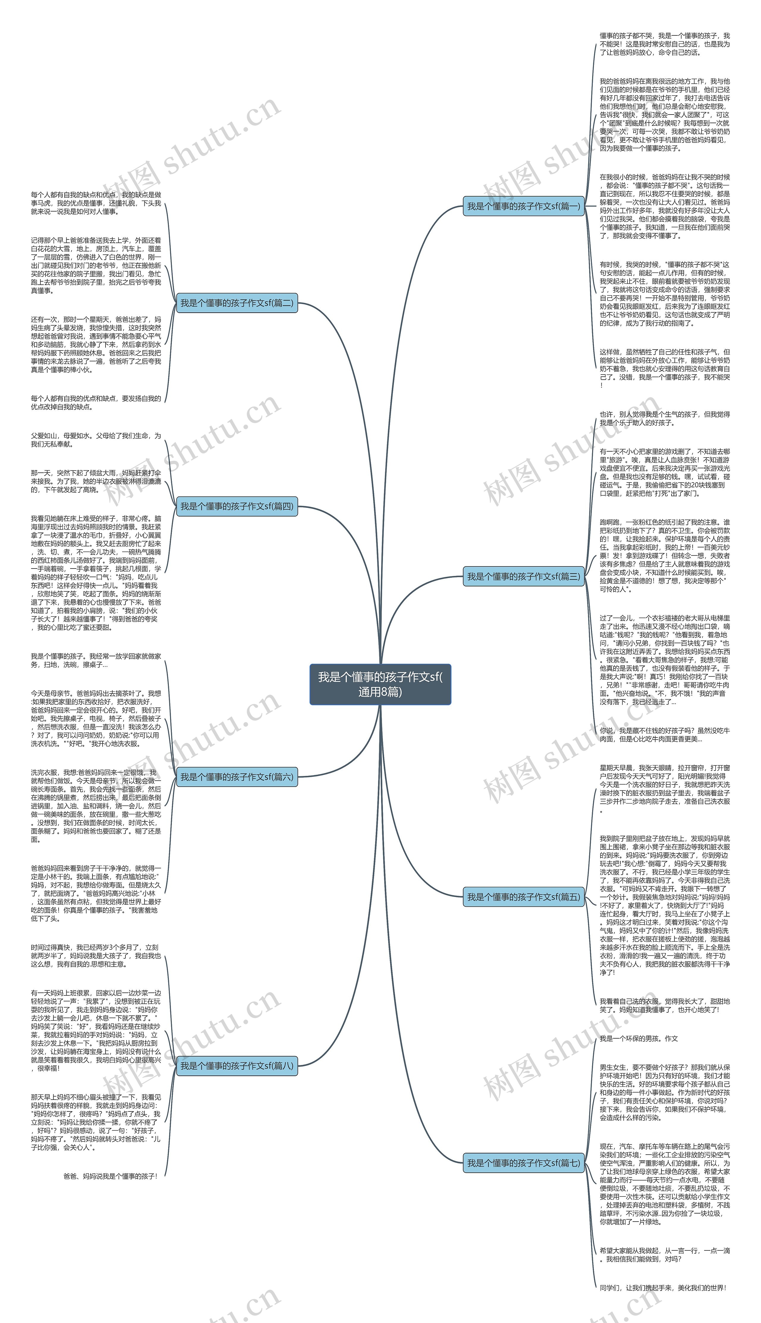 我是个懂事的孩子作文sf(通用8篇)思维导图
