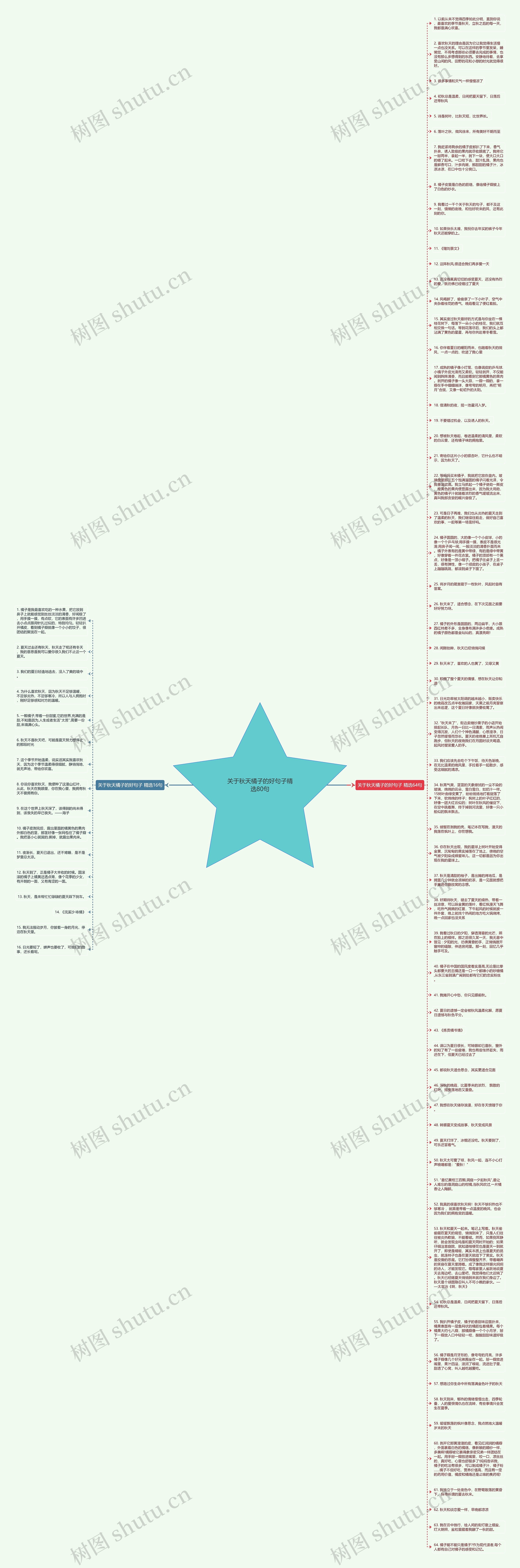 关于秋天橘子的好句子精选80句思维导图