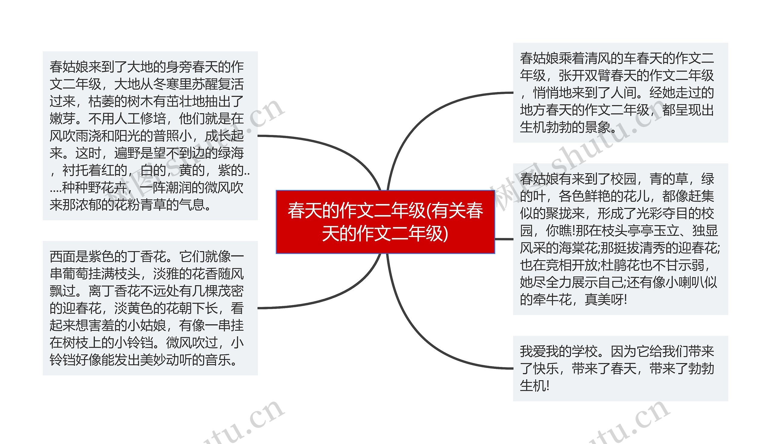 春天的作文二年级(有关春天的作文二年级)思维导图