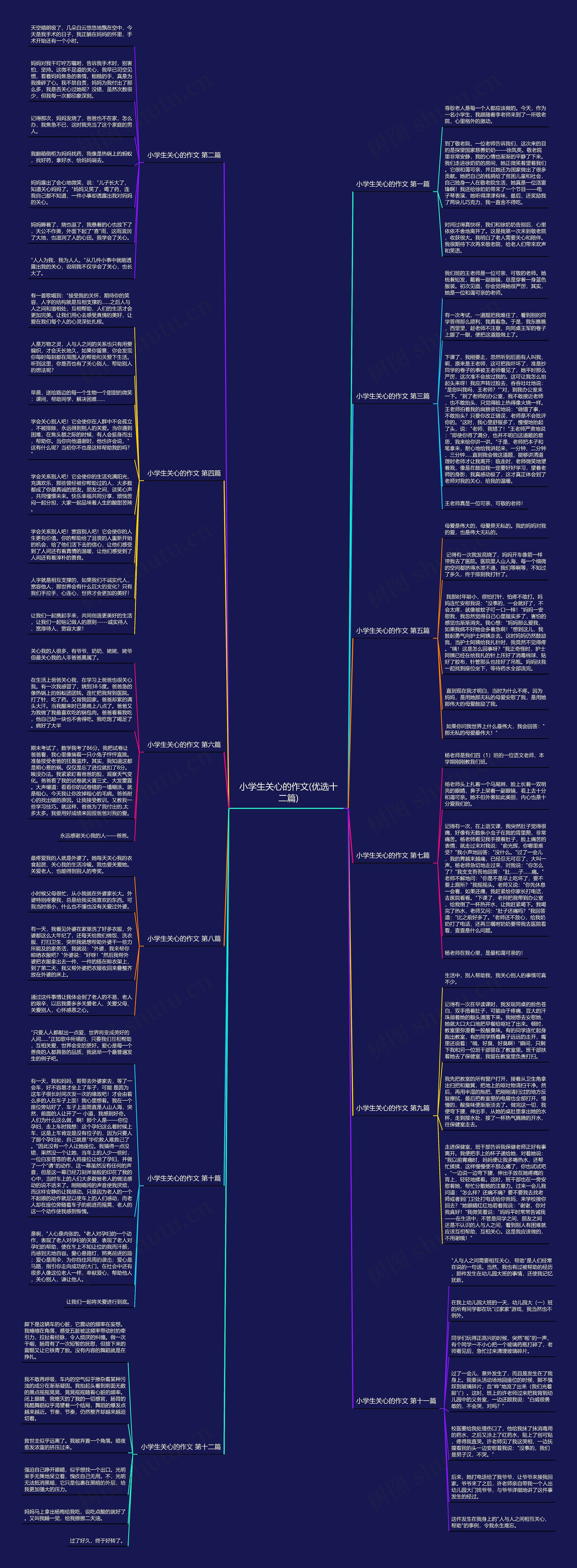 小学生关心的作文(优选十二篇)思维导图