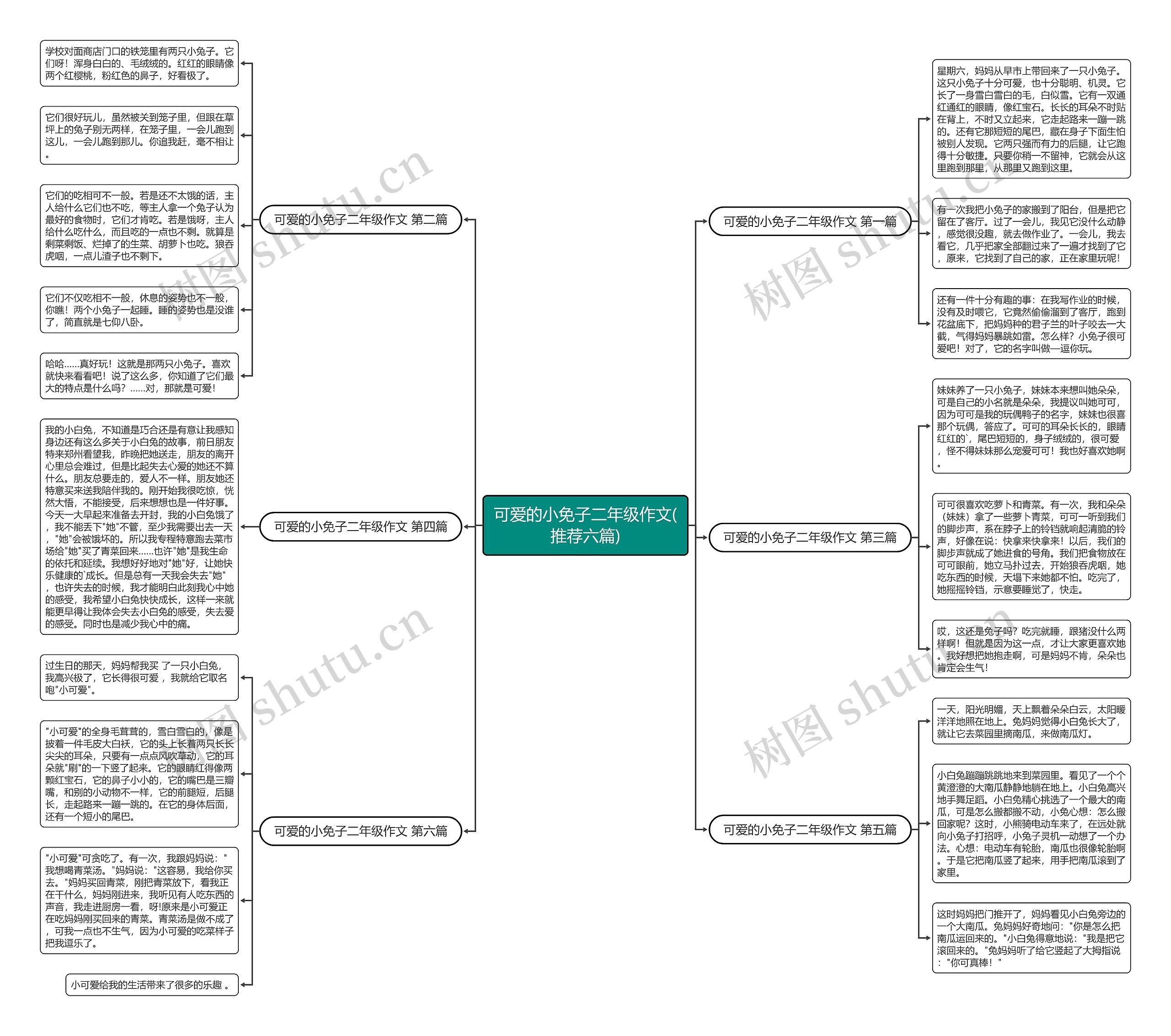 可爱的小免子二年级作文(推荐六篇)思维导图