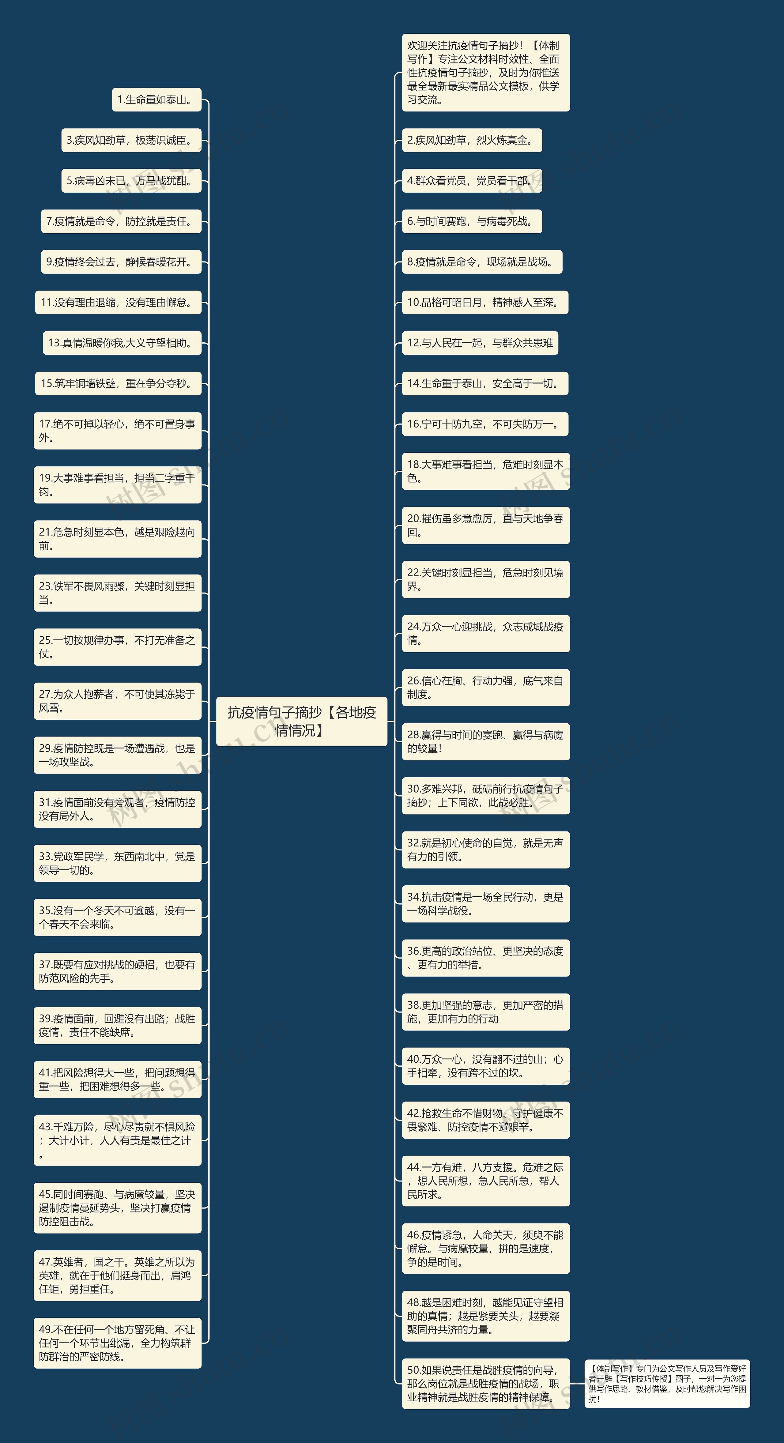 抗疫情句子摘抄【各地疫情情况】思维导图
