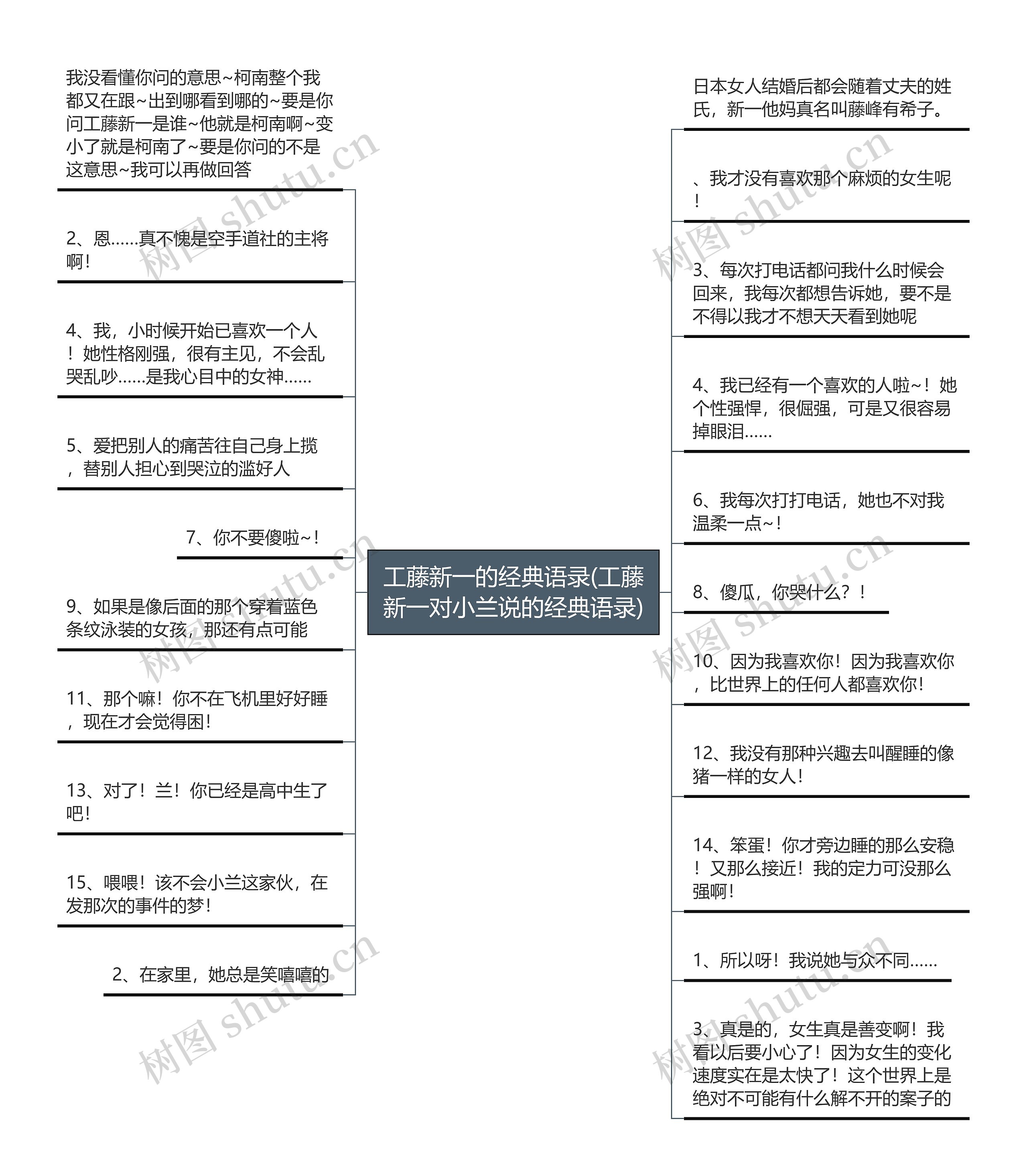 工藤新一的经典语录(工藤新一对小兰说的经典语录)思维导图