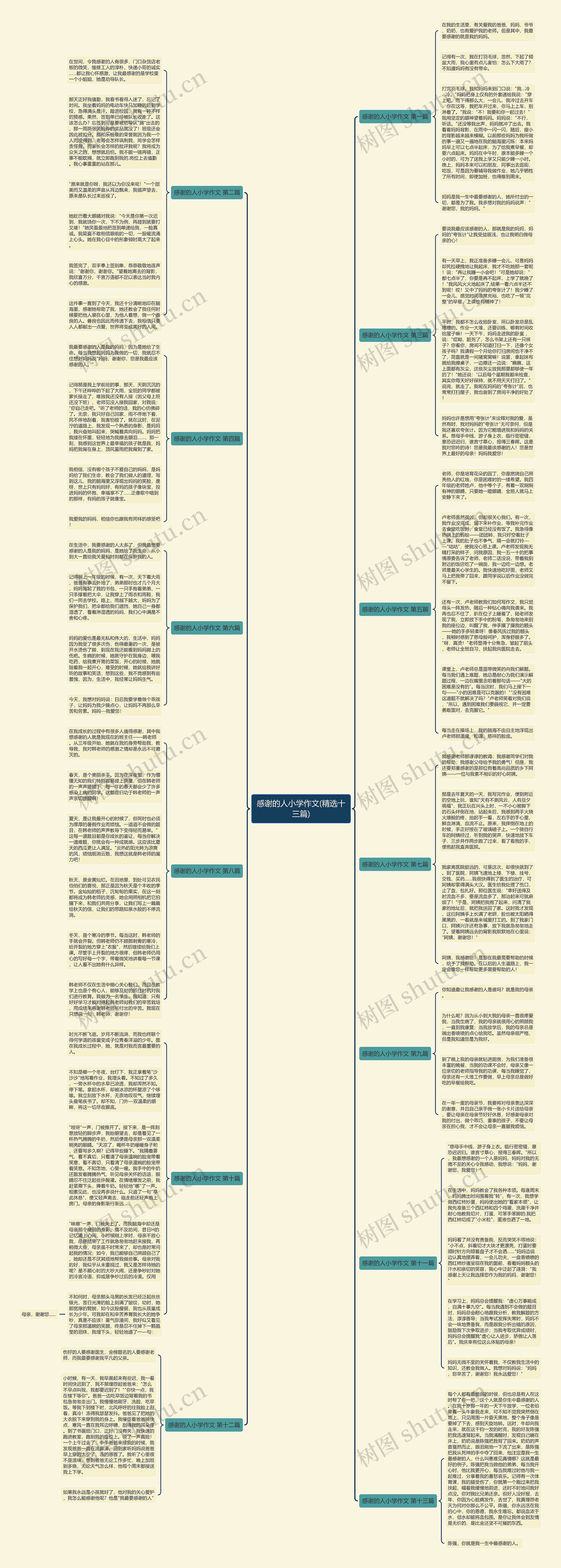 感谢的人小学作文(精选十三篇)思维导图