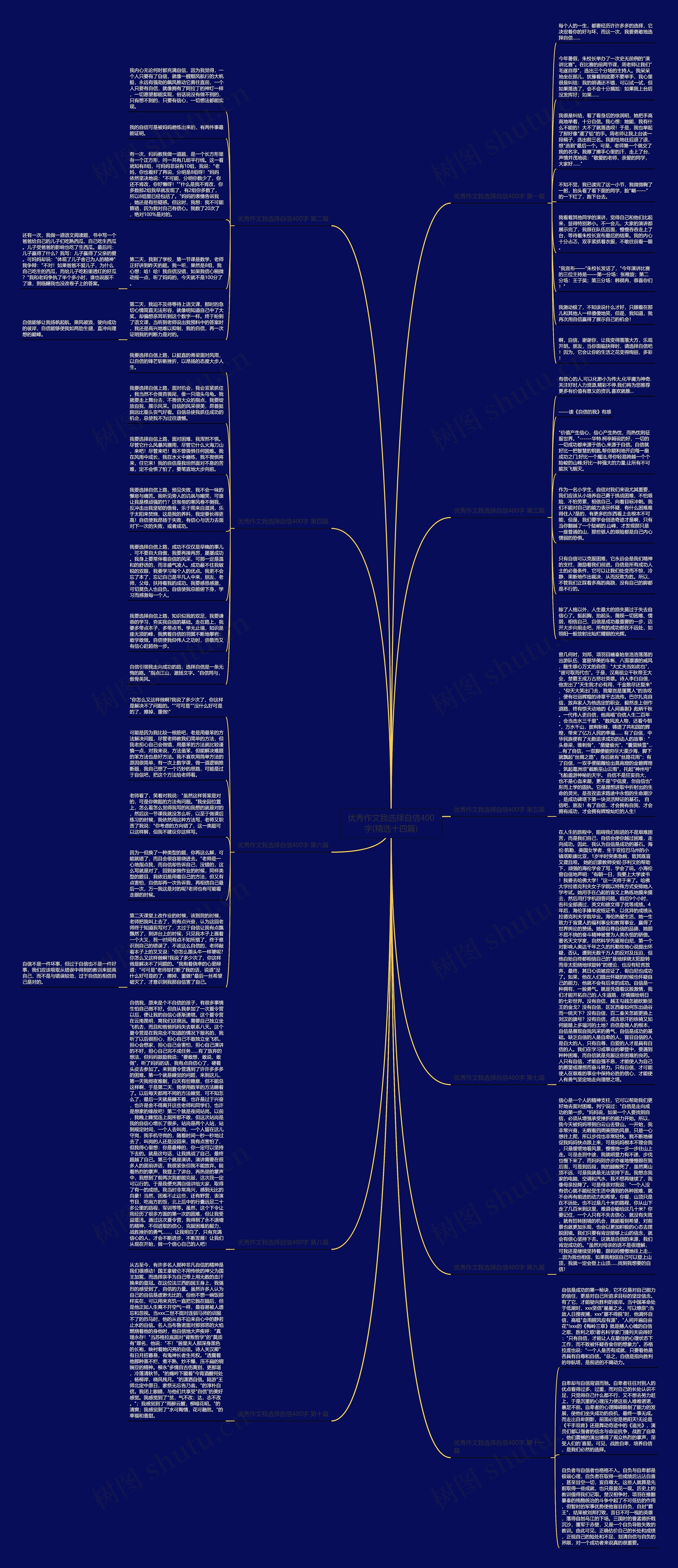 优秀作文我选择自信400字(精选十四篇)思维导图