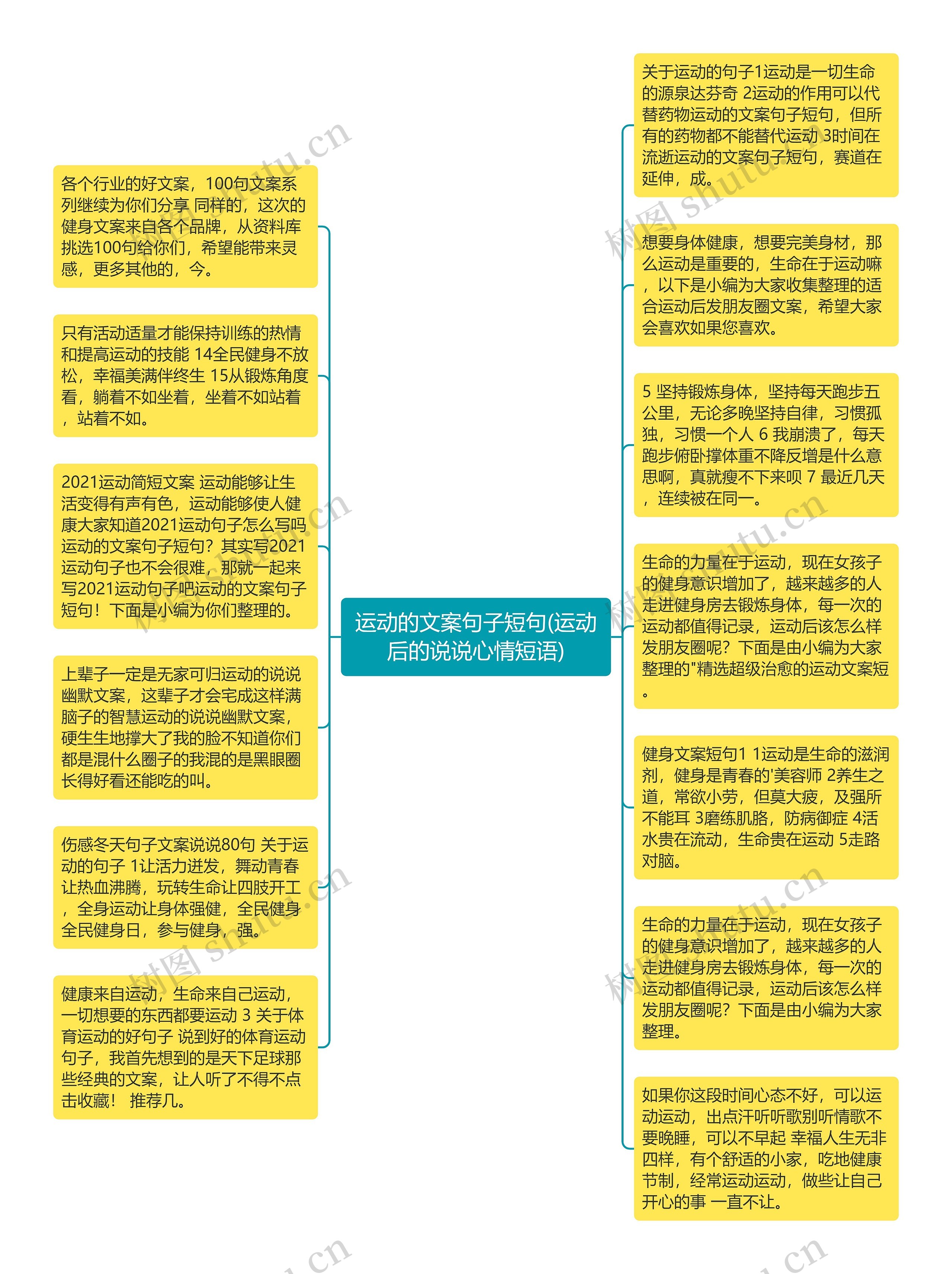 运动的文案句子短句(运动后的说说心情短语)思维导图