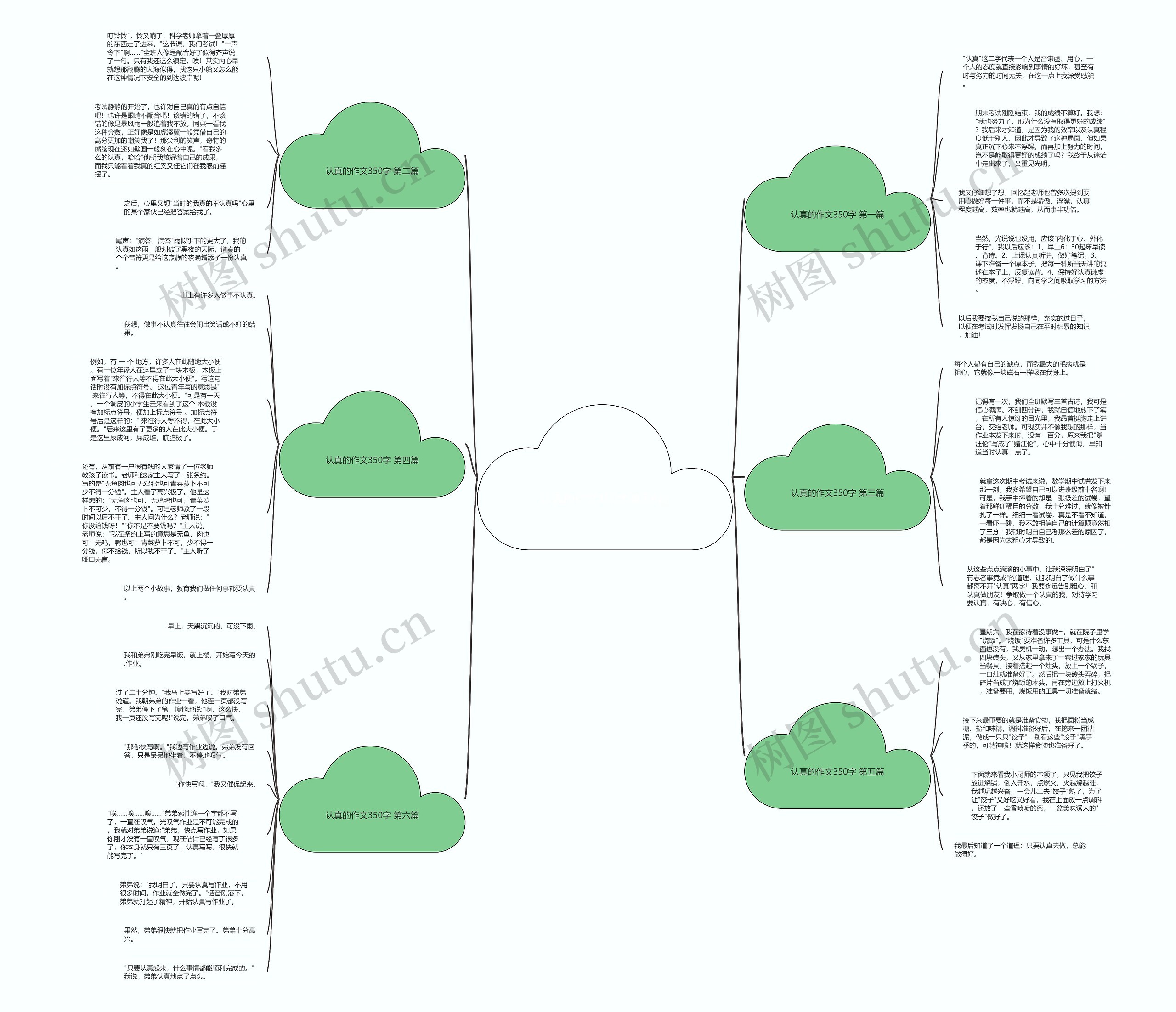 认真的作文350字通用6篇思维导图