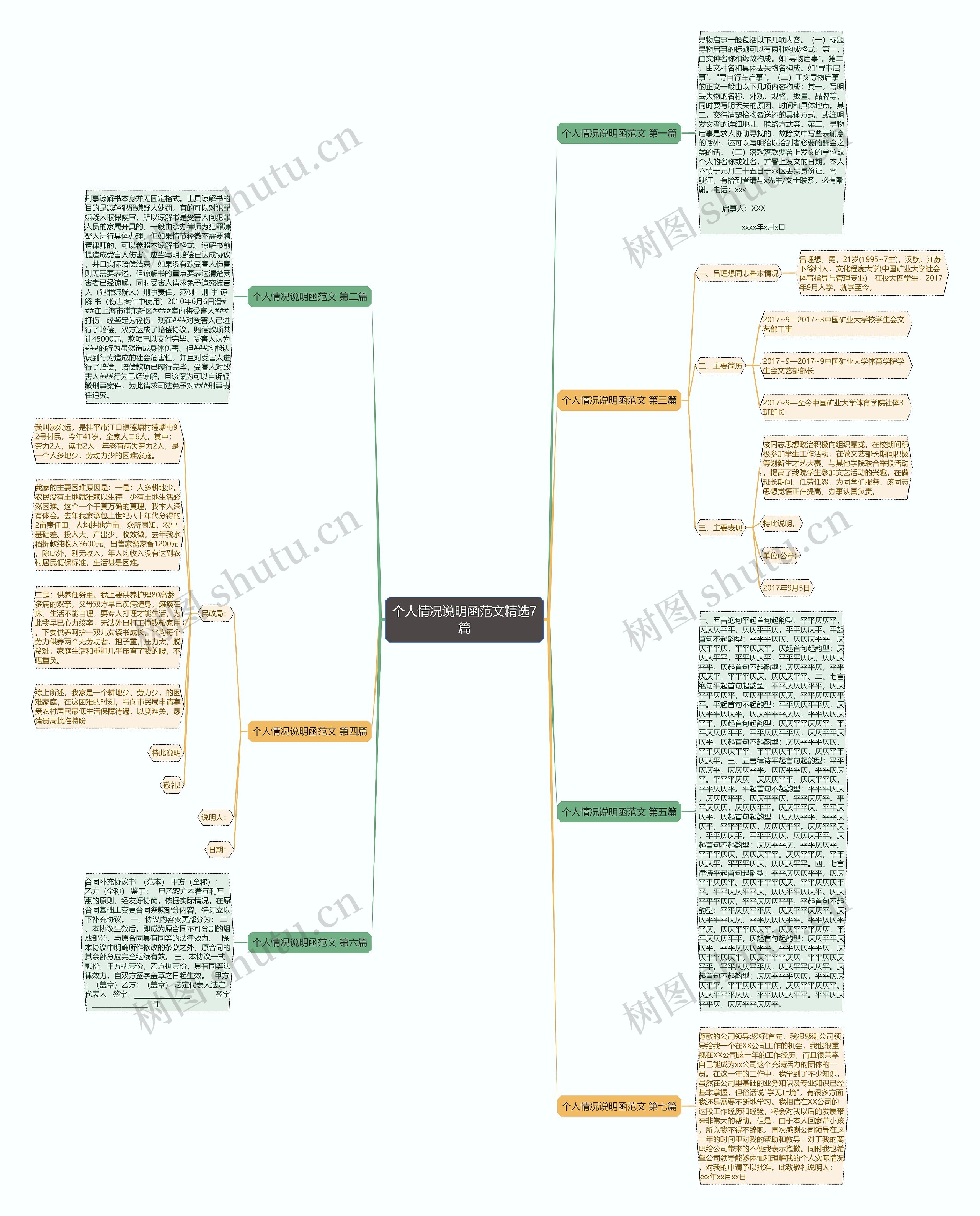 个人情况说明函范文精选7篇思维导图