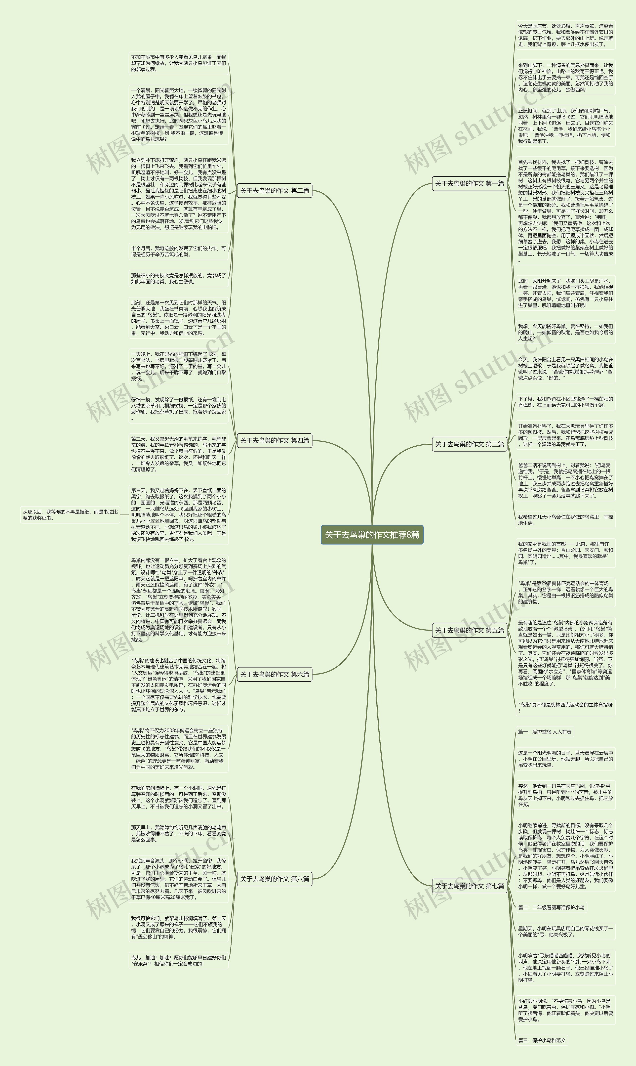 关于去鸟巢的作文推荐8篇思维导图
