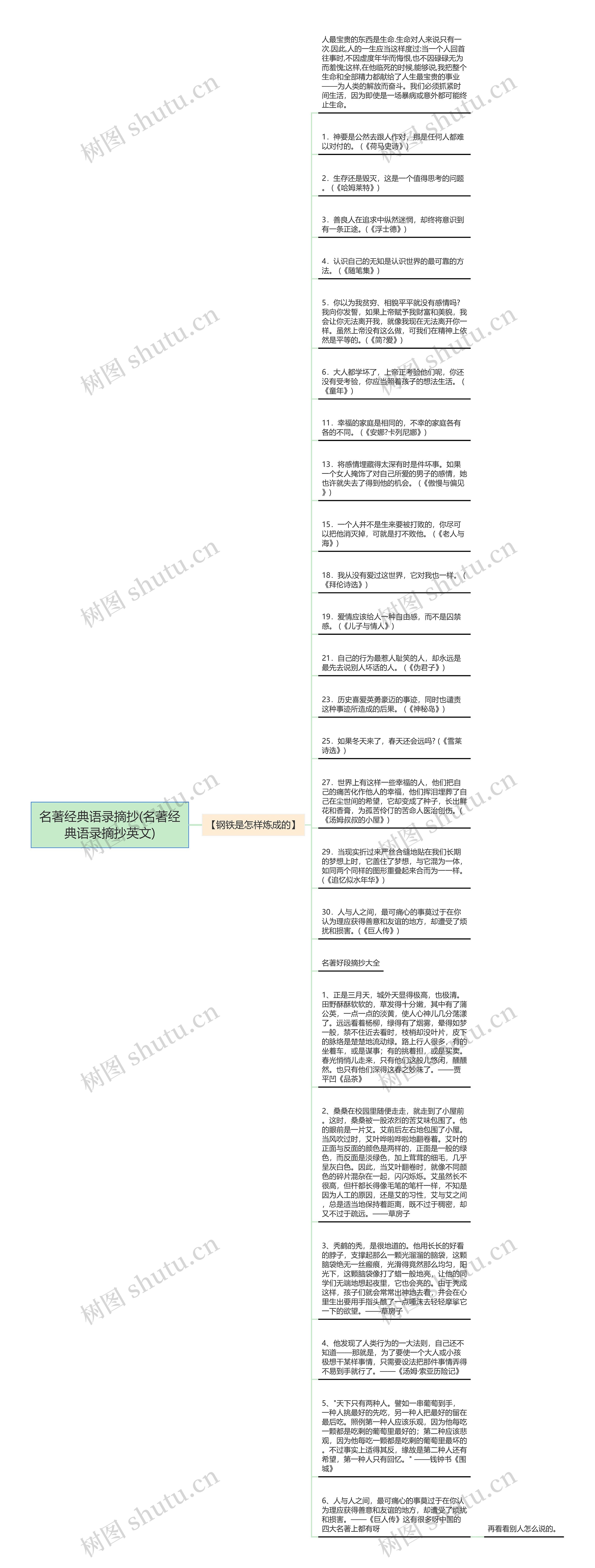 名著经典语录摘抄(名著经典语录摘抄英文)思维导图