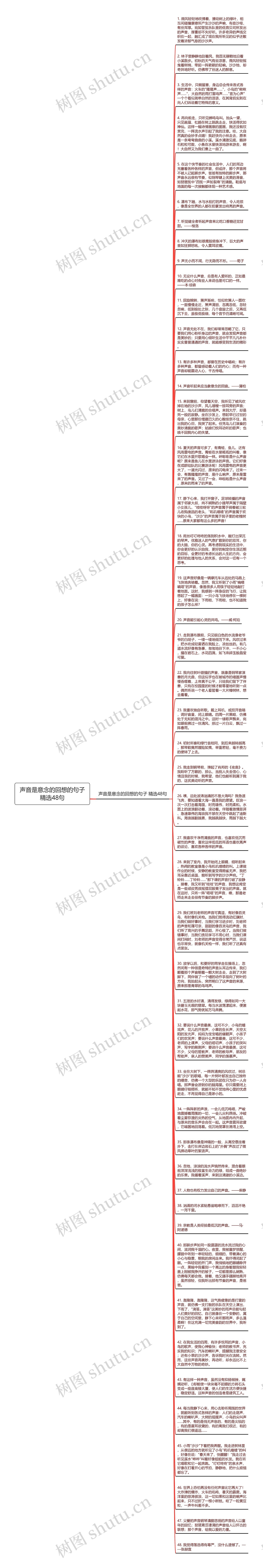 声音是意念的回想的句子精选48句思维导图