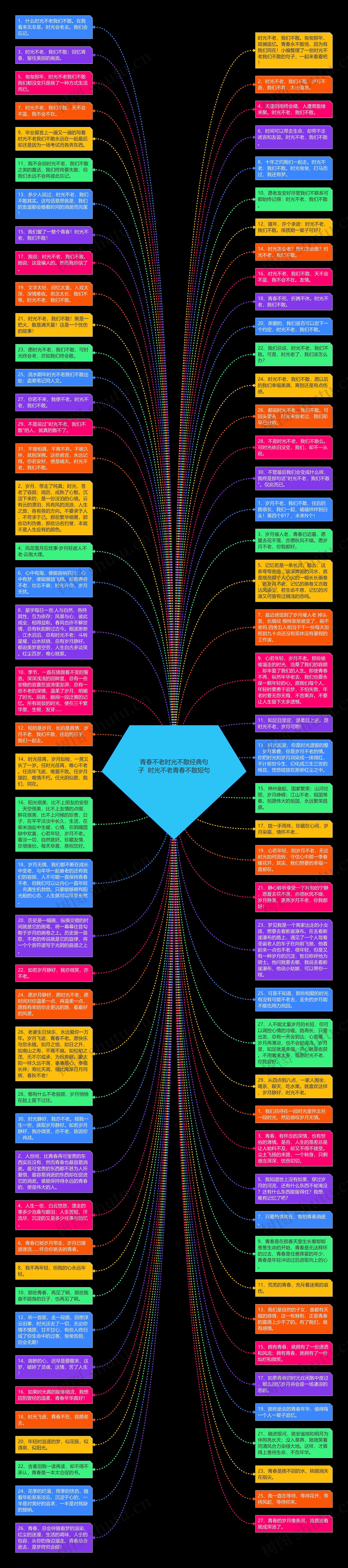 青春不老时光不散经典句子  时光不老青春不散短句思维导图