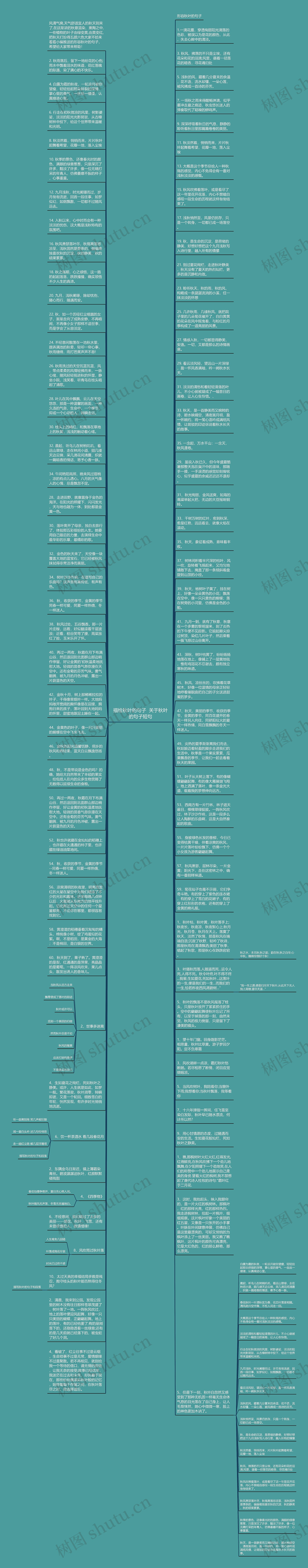 描绘秋叶的句子  关于秋叶的句子短句思维导图