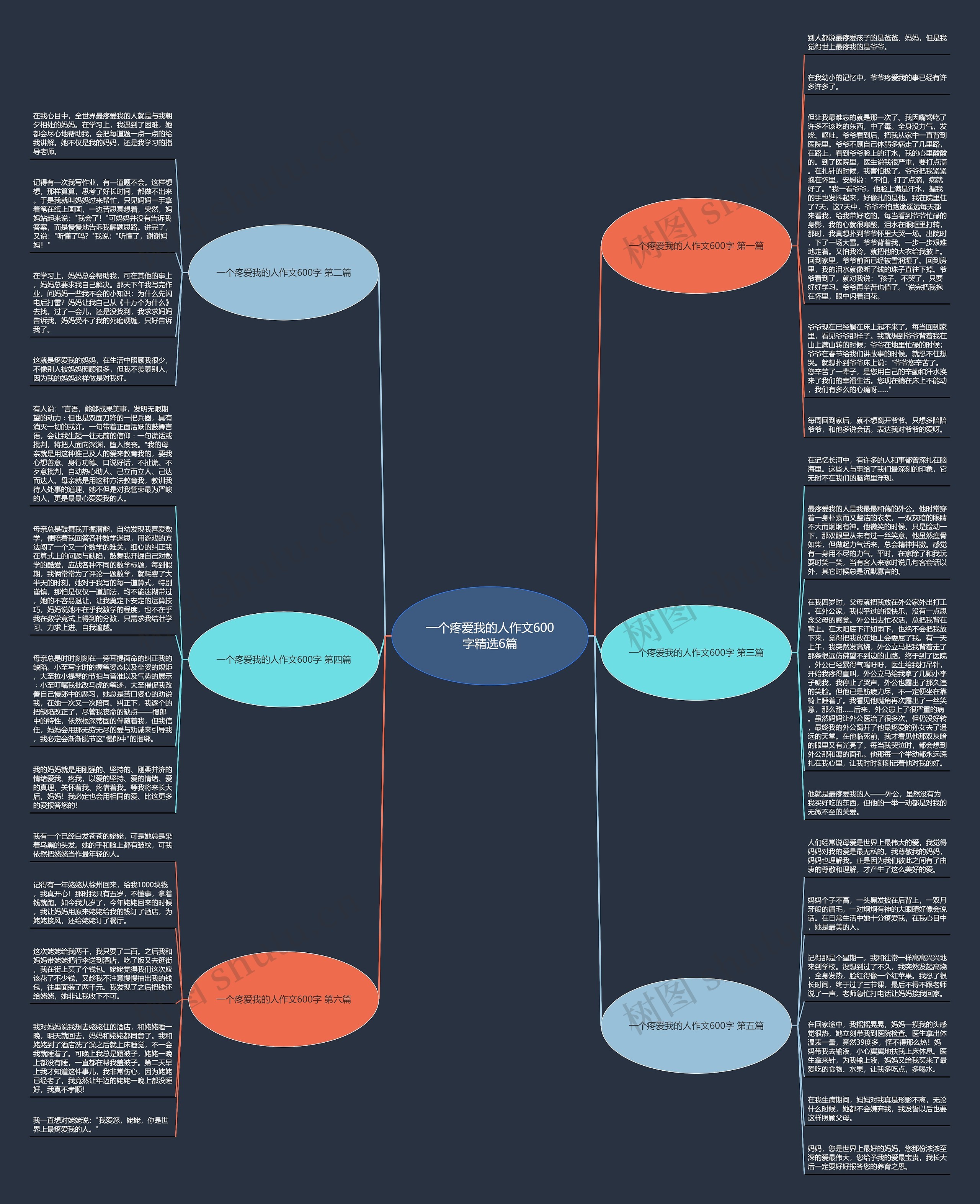 一个疼爱我的人作文600字精选6篇思维导图