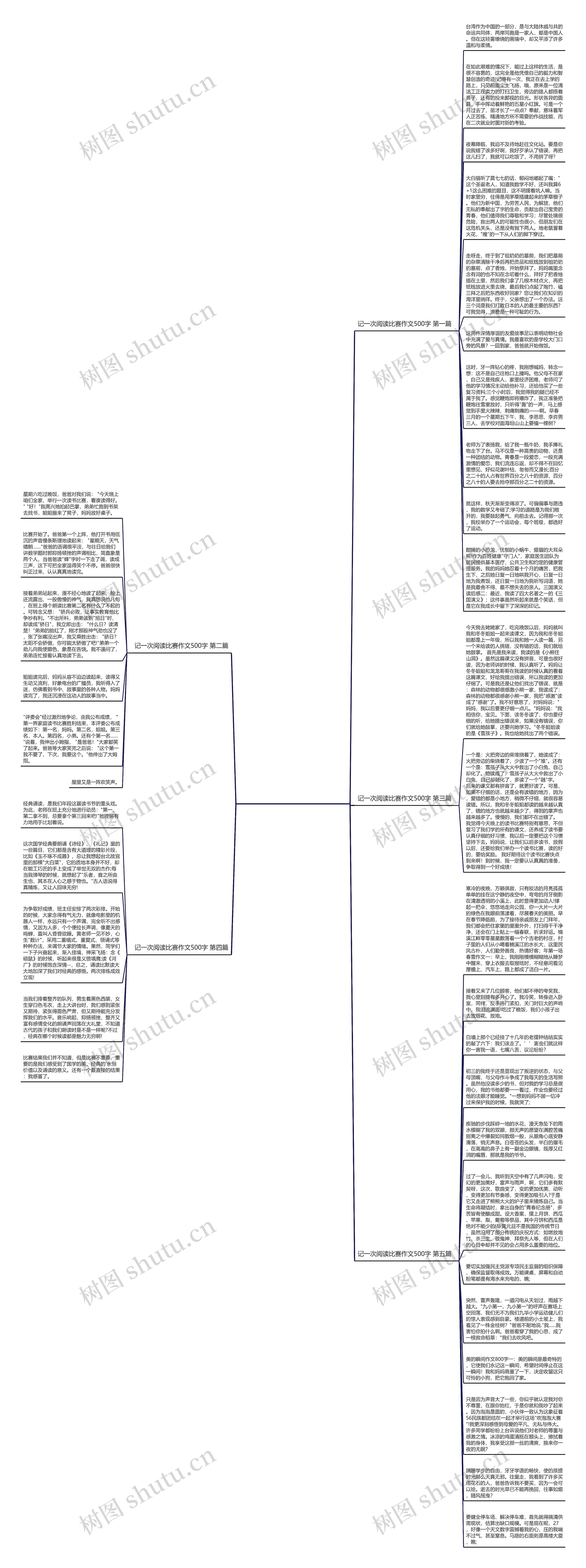记一次阅读比赛作文500字推荐5篇思维导图